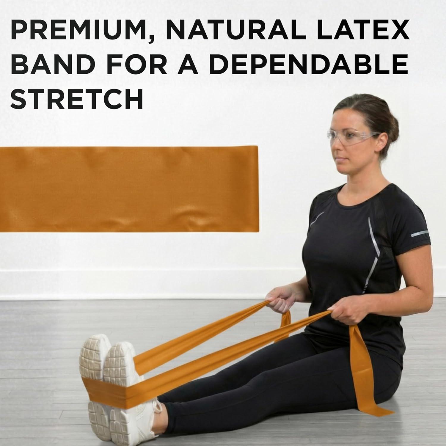 imageTHERABAND Resistance Band Yellow Light 50Yard Roll LatexFree Elastic Band for Exercise Physical Therapy Yoga Pilates Stretching Home Workouts CuttoLength ColorCoded LevelsGold Max