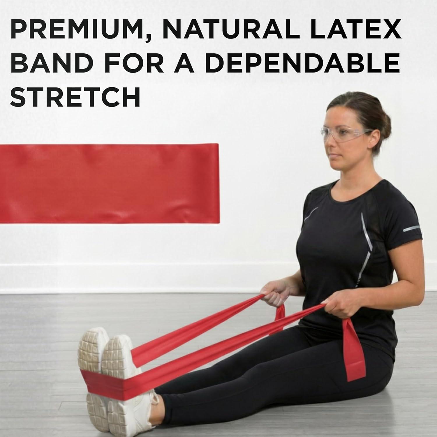imageTHERABAND Resistance Band Yellow Light 50Yard Roll LatexFree Elastic Band for Exercise Physical Therapy Yoga Pilates Stretching Home Workouts CuttoLength ColorCoded LevelsRed Medium