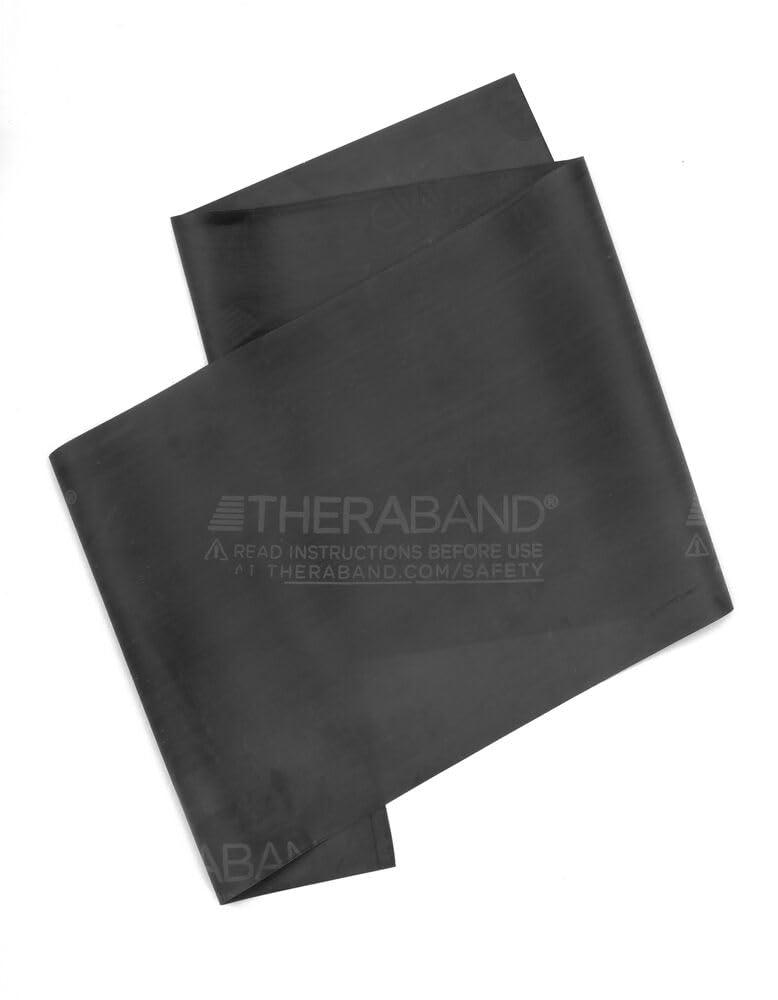 imageTHERABAND Resistance Bands 5 Foot 15 Count Professional Latex Elastic Bands For Upper amp Lower Body Exercise Physical Therapy Pilates AtHome Workouts amp Rehab Heavy Green Intermediate Level 3Black