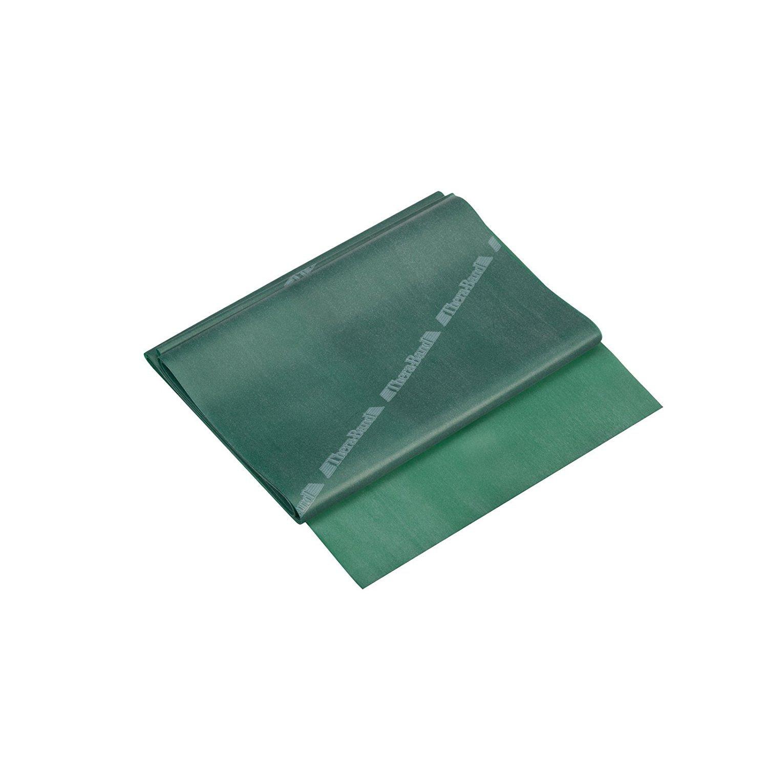 imageTHERABAND Resistance Bands 5 Foot 15 Count Professional Latex Elastic Bands For Upper amp Lower Body Exercise Physical Therapy Pilates AtHome Workouts amp Rehab Heavy Green Intermediate Level 3Green