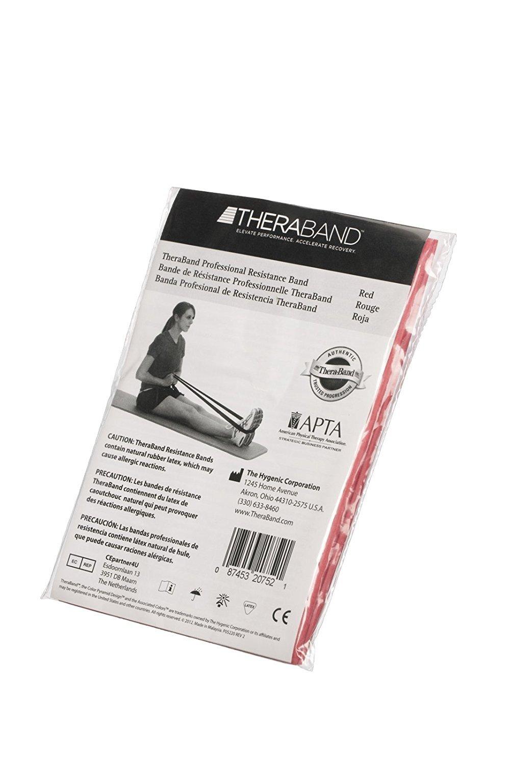imageTHERABAND Resistance Bands 5 Foot 15 Count Professional Latex Elastic Bands For Upper amp Lower Body Exercise Physical Therapy Pilates AtHome Workouts amp Rehab Heavy Green Intermediate Level 3Red