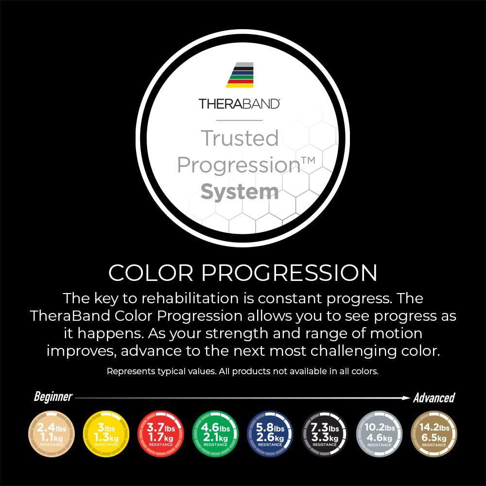 imageTHERABAND Resistance Bands 5 Foot 15 Count Professional Latex Elastic Bands For Upper amp Lower Body Exercise Physical Therapy Pilates Home Workouts amp Rehab Special Heavy Black Advanced Level 5Blue