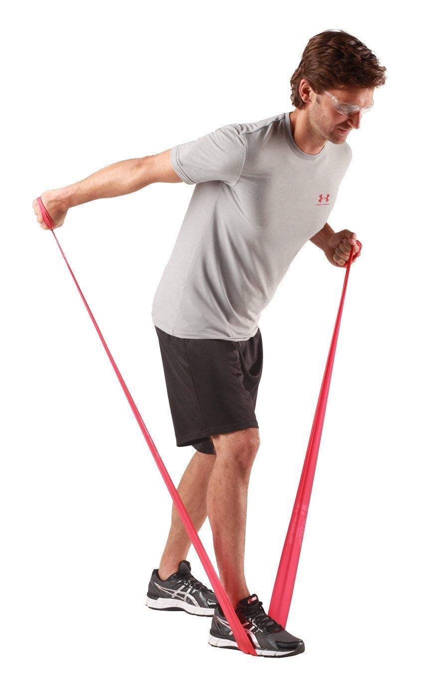 imageTHERABAND Resistance Bands 5 Foot 15 Count Professional Latex Elastic Bands For Upper amp Lower Body Exercise Physical Therapy Pilates Home Workouts amp Rehab Special Heavy Black Advanced Level 5Red
