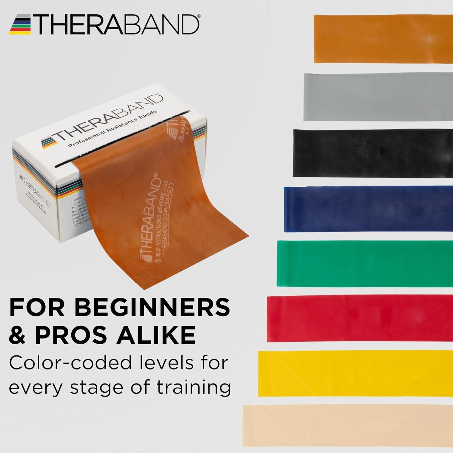 imageTHERABAND Resistance Bands 6 Yard Roll Gold Max Latex Band for Strength Training Upper amp Lower Body Exercise Physical Therapy Core Workouts Rehab amp Home Fitness