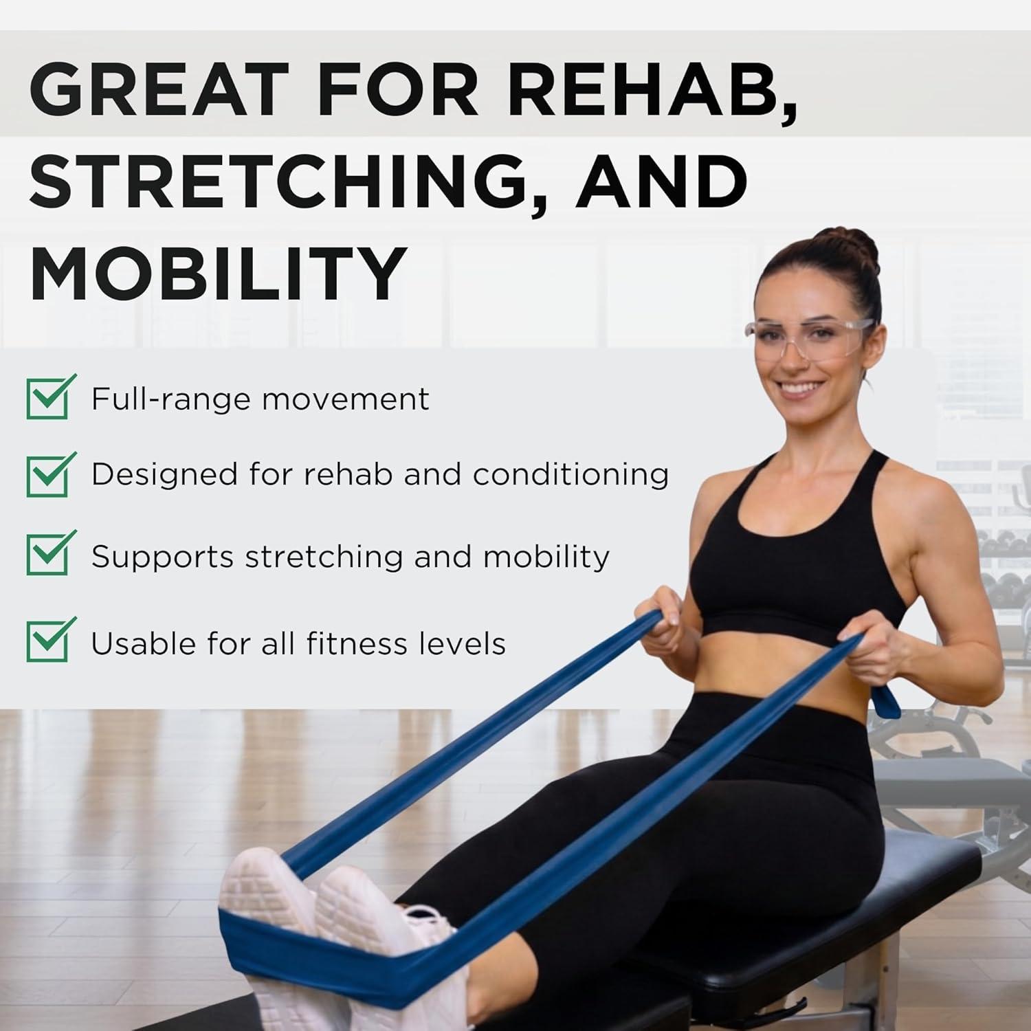 imageTHERABAND Resistance Bands Set Elastic Bands for Exercise amp Physical Therapy Strength Training for Upper amp Lower Body FitnessLatex