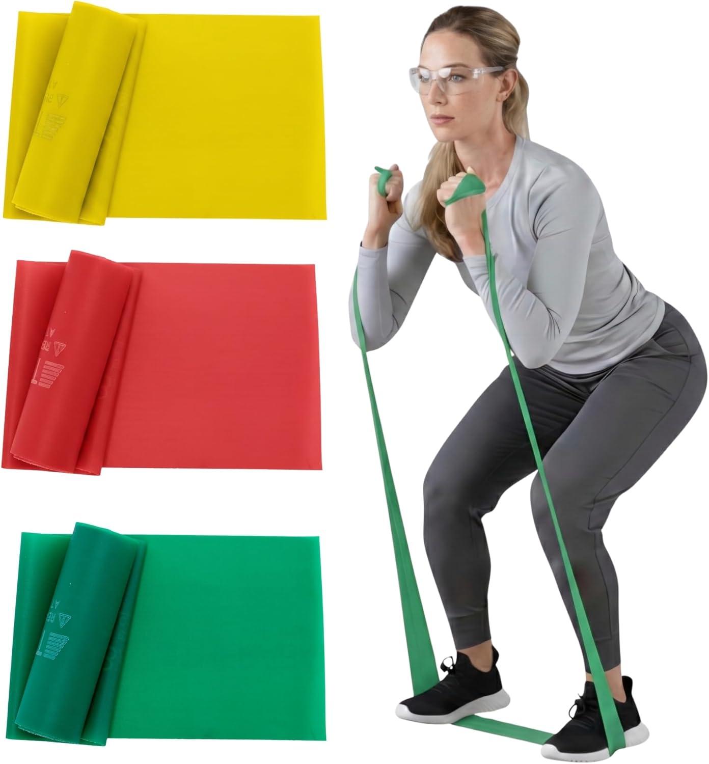 imageTHERABAND Resistance Bands Set Elastic Bands for Exercise amp Physical Therapy Strength Training for Upper amp Lower Body FitnessLatex