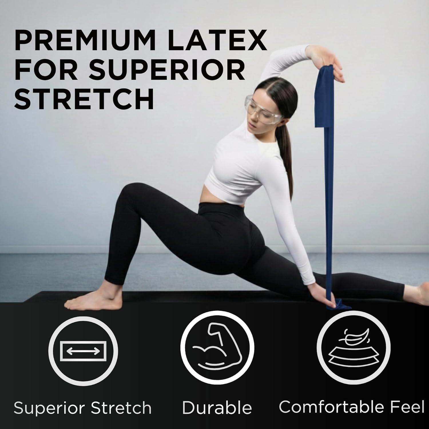 imageTHERABAND Resistance Bands Set Elastic Bands for Exercise amp Physical Therapy Strength Training for Upper amp Lower Body FitnessLatex