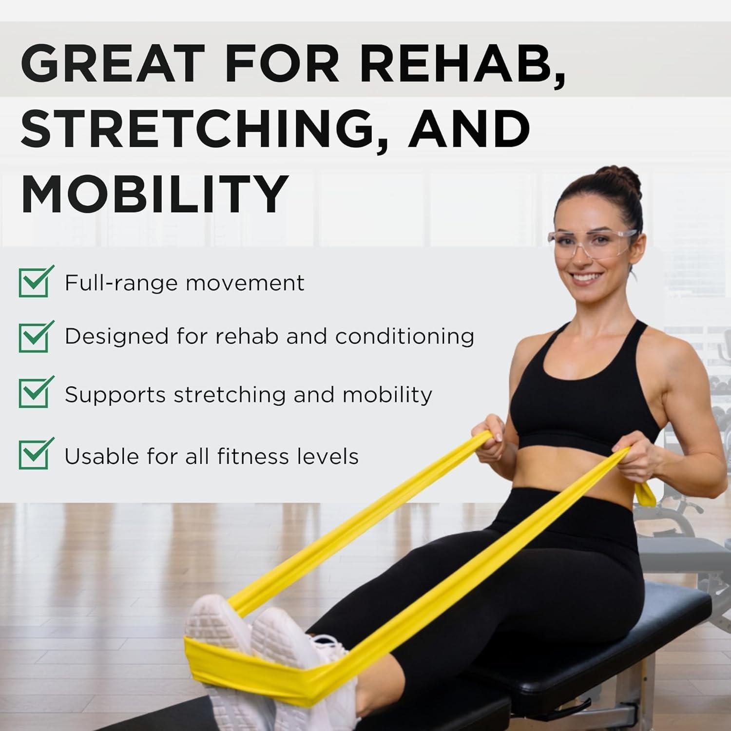 imageTHERABAND Resistance Bands Set Elastic Bands for Exercise amp Physical Therapy Strength Training for Upper amp Lower Body FitnessLatex