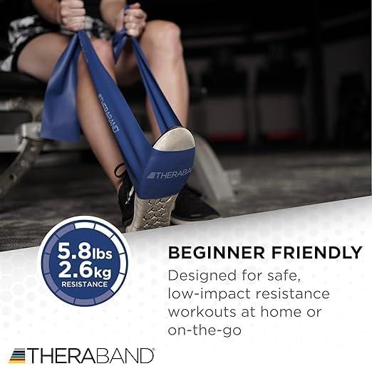imageTHERABAND Resistance Bands Set Professional NonLatex Elastic BandBlueBlack Advanced Set 1