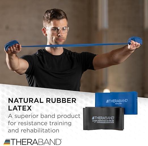 imageTHERABAND Resistance Bands Set Professional NonLatex Elastic BandBlueBlack Advanced Set 1