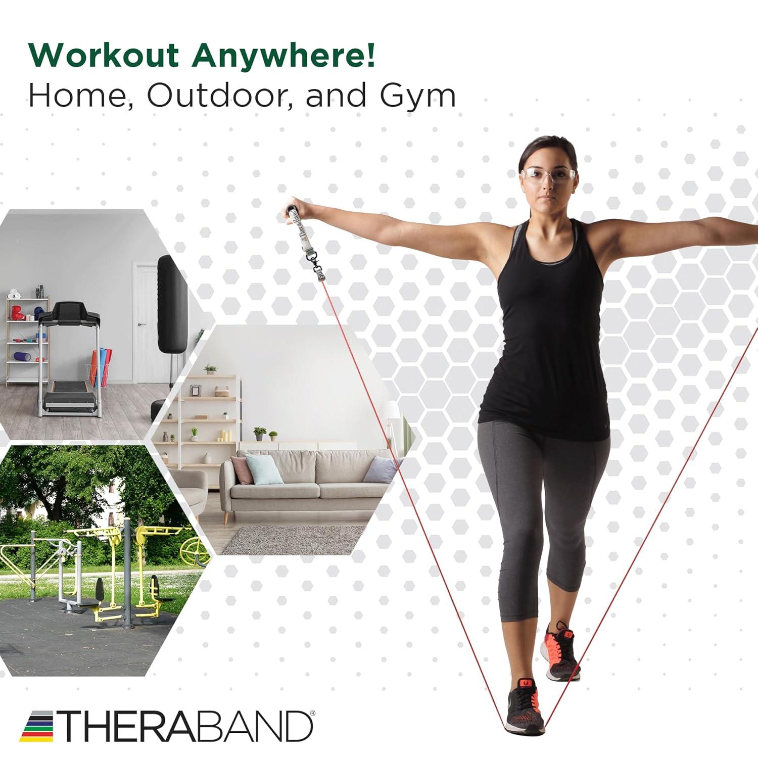 imageTHERABAND Resistance Tubing with Connectors for Wall Rehab amp Wellness Station Heavy Level 4 Set of 2 12Inch Green Tubing for Physical Therapy Exercise Rehab Clinics amp Pilates Latex Tubes