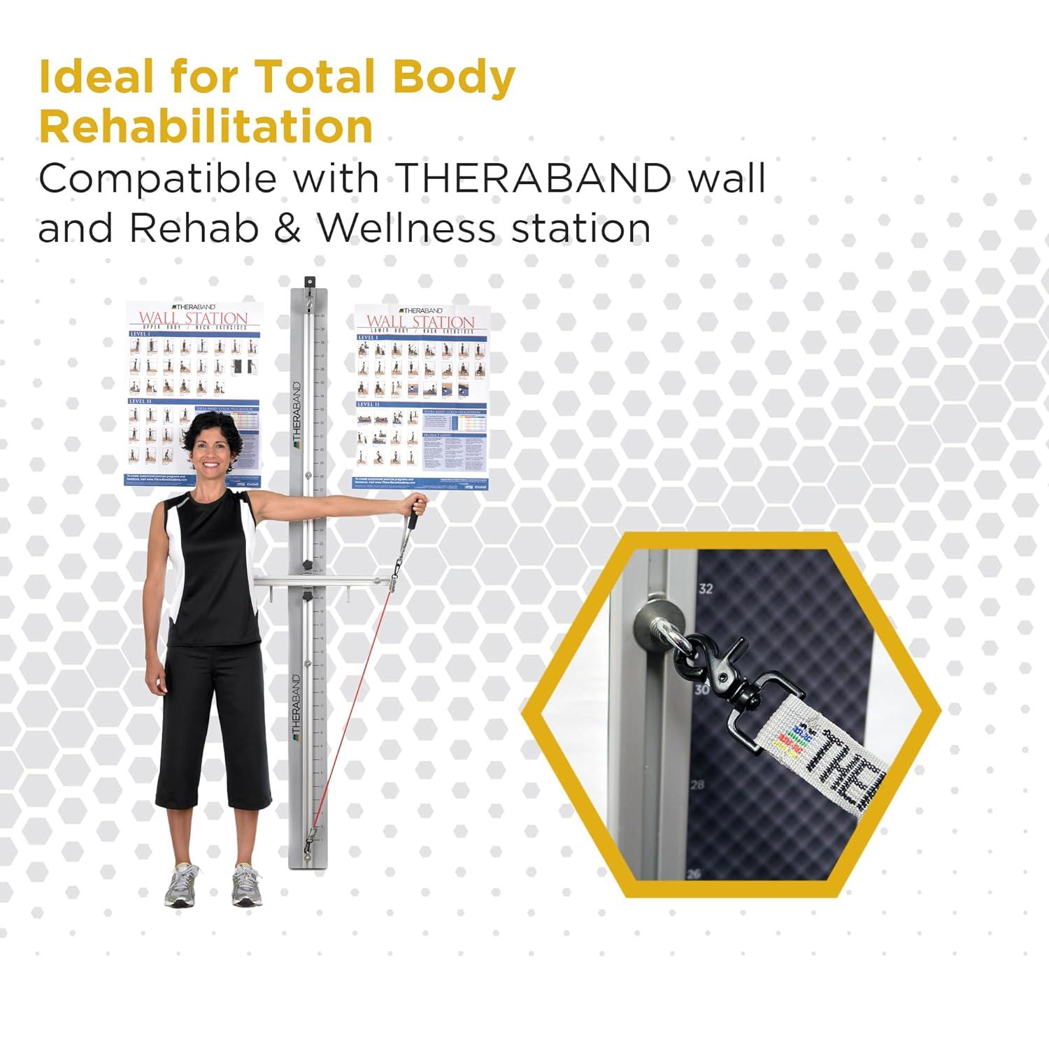 imageTHERABAND Resistance Tubing with Connectors for Wall Rehab amp Wellness Station Light Level 2 Set of 2 24Inch Yellow Tubing for Physical Therapy Exercise Rehab Clinics amp Pilates Latex Tubes