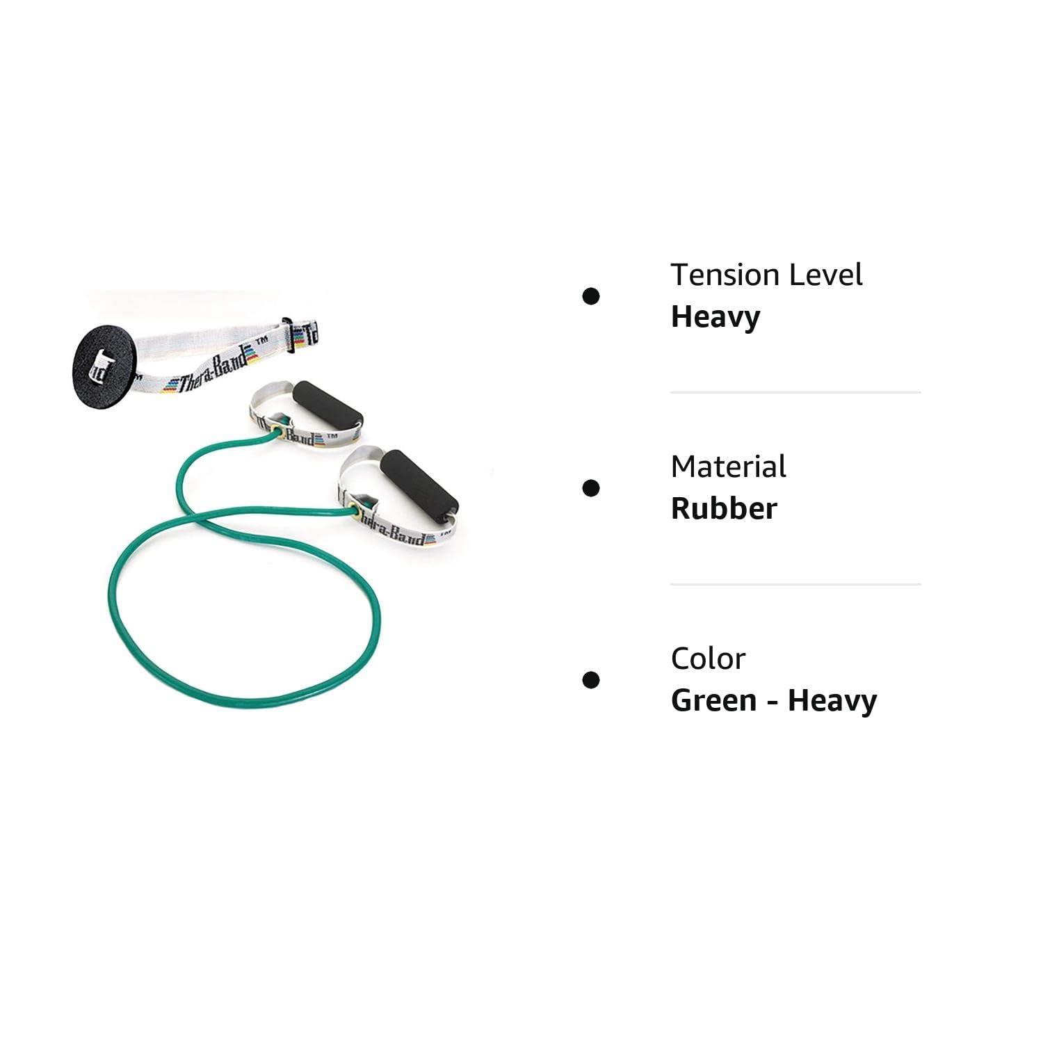 imageTHERABAND Resistance Tubing with Soft Handles Green Heavy Level 48 Latex Stretch Resistance Bands for Exercise Professional Workout Bands for Upper amp Lower Body ColorCoded Levels