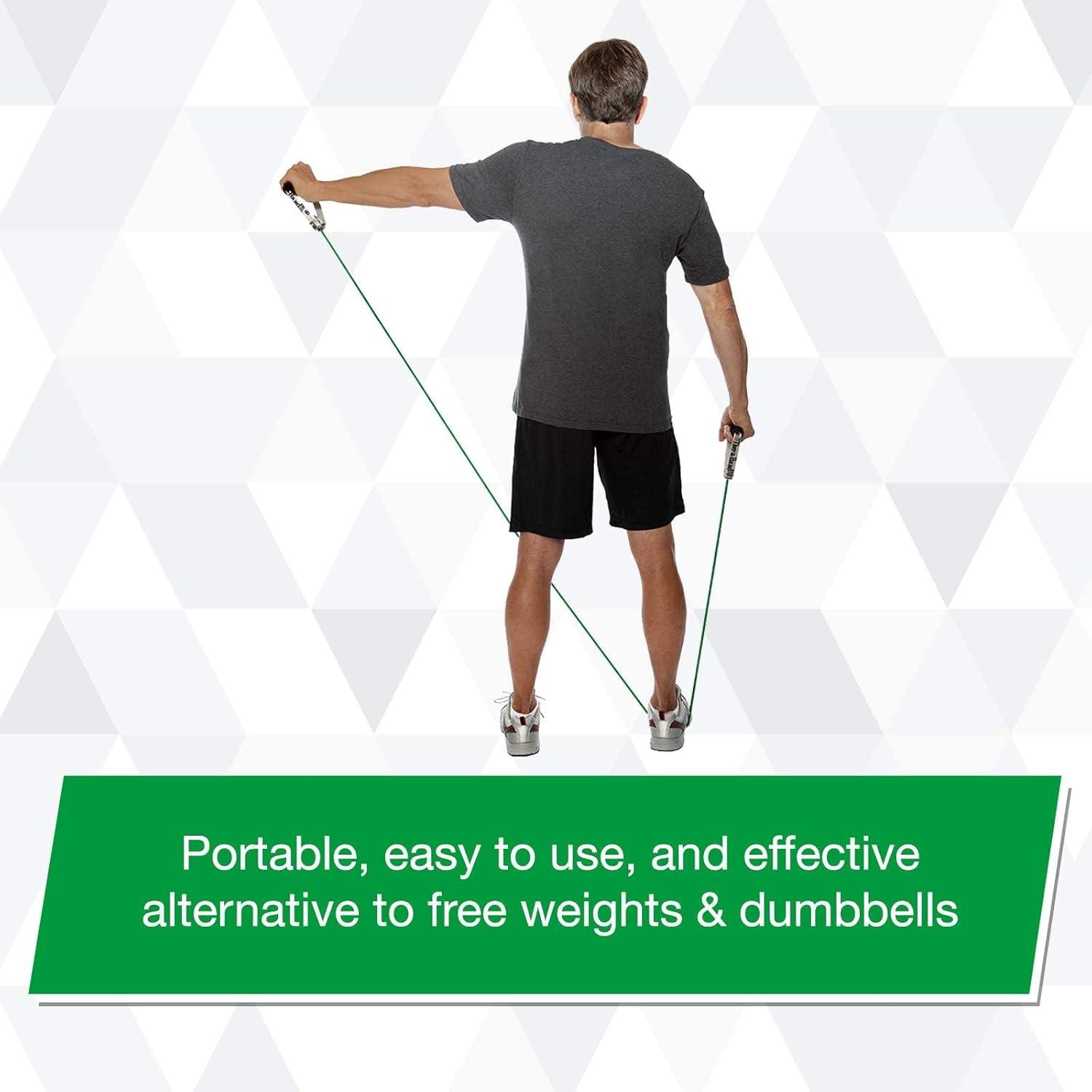 imageTHERABAND Resistance Tubing with Soft Handles Green Heavy Level 48 Latex Stretch Resistance Bands for Exercise Professional Workout Bands for Upper amp Lower Body ColorCoded Levels