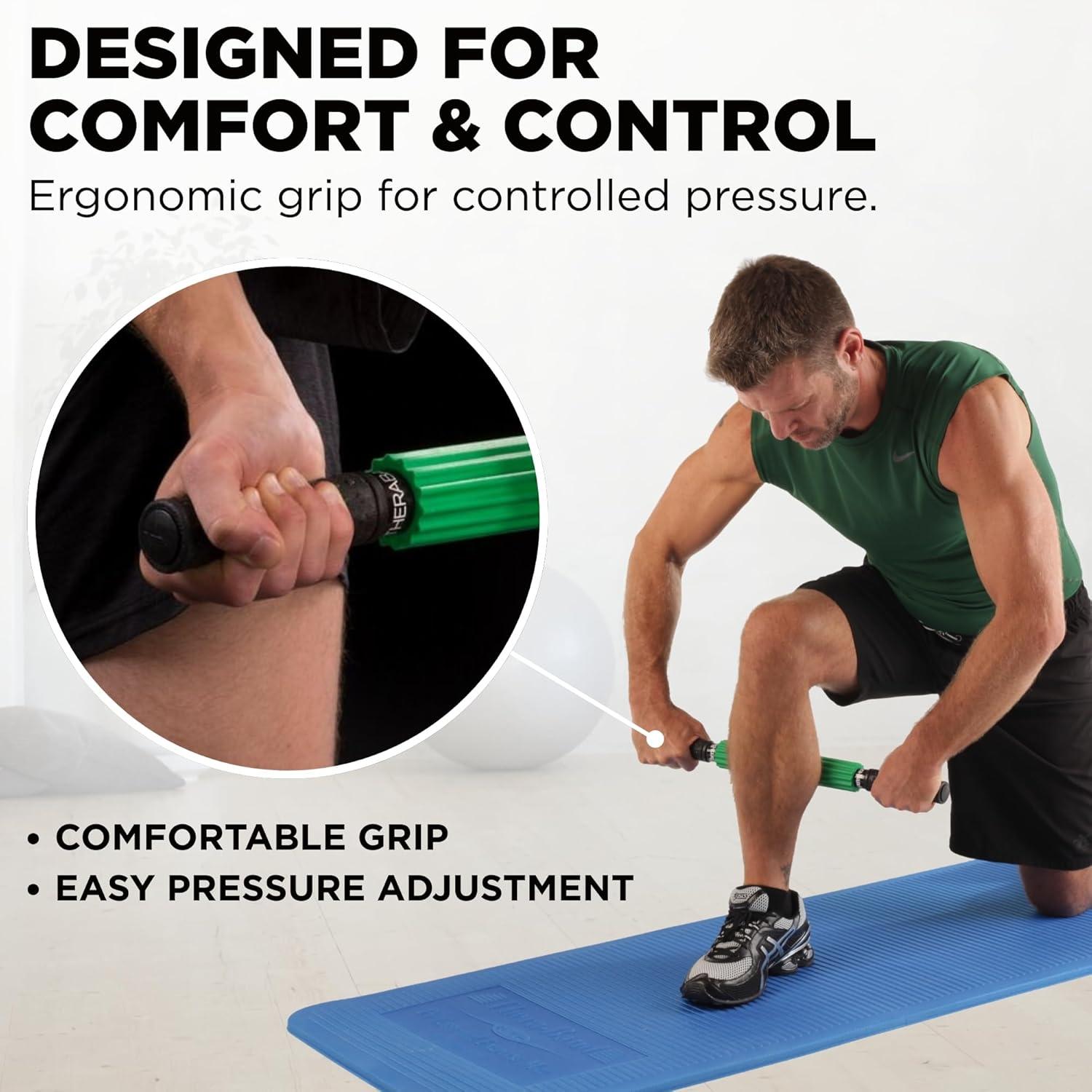 imageTHERABAND Roller Massager 1921 Retractable Muscle Massage Stick for FullBody Use Deep Tissue amp Trigger Point SelfMassage Portable Handheld Fascia Release Tool for Runners AthletesPortable