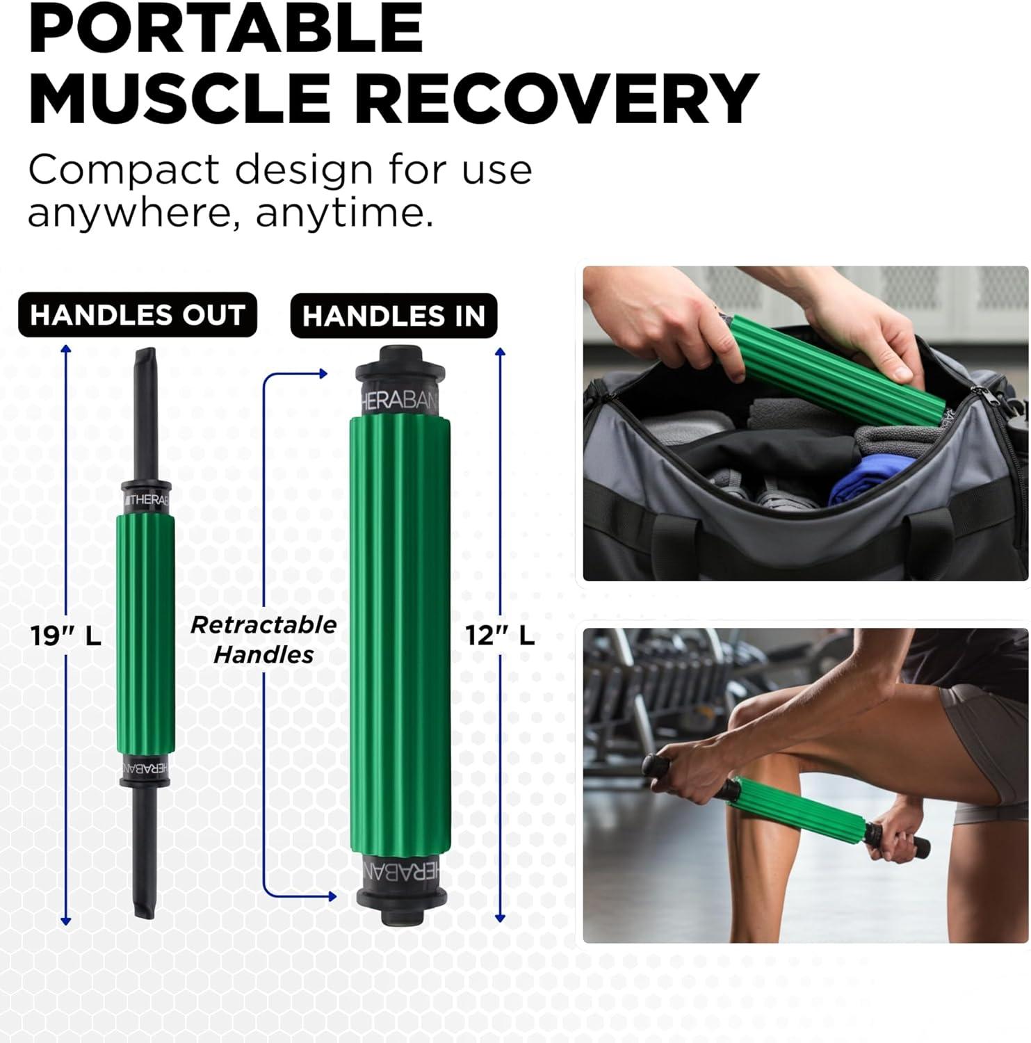 imageTHERABAND Roller Massager 1921 Retractable Muscle Massage Stick for FullBody Use Deep Tissue amp Trigger Point SelfMassage Portable Handheld Fascia Release Tool for Runners AthletesPortable