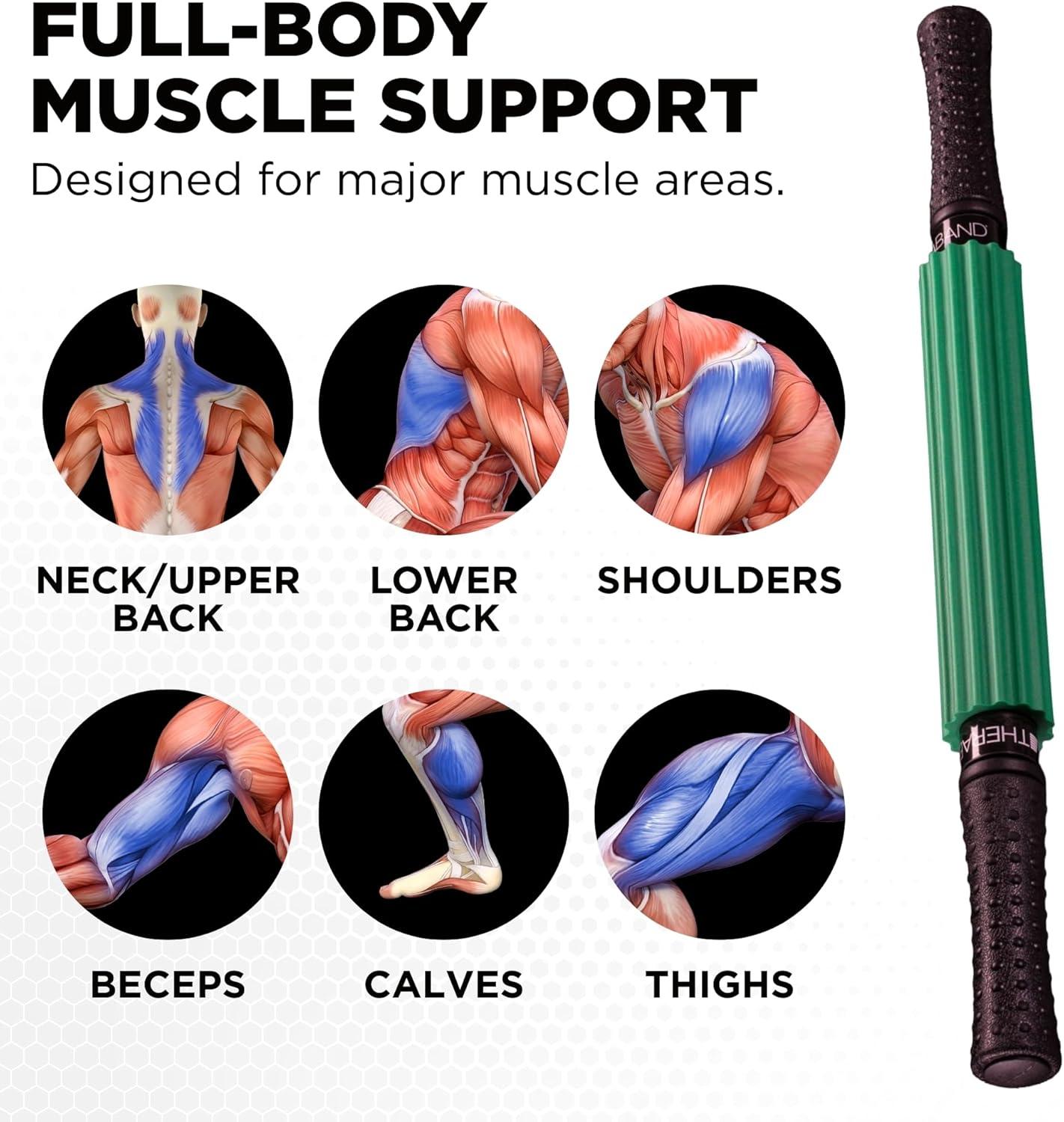 imageTHERABAND Roller Massager 1921 Retractable Muscle Massage Stick for FullBody Use Deep Tissue amp Trigger Point SelfMassage Portable Handheld Fascia Release Tool for Runners AthletesPortable