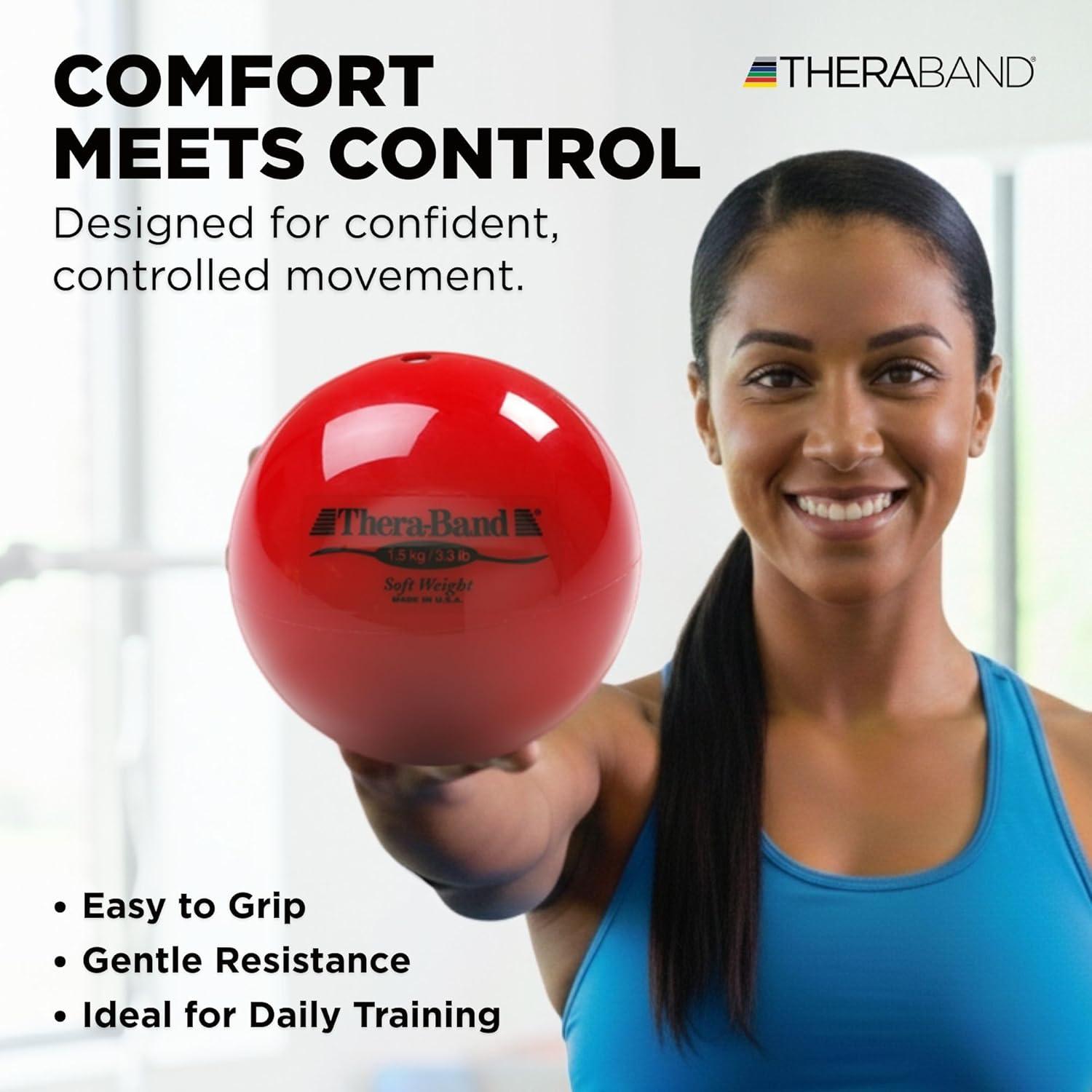imageTHERABAND Soft Weight 33 Lb 45 BallShaped Isotonic Exercise Balls for Physical Therapy Weighted Ball Set for Pilates Shoulder Strength amp Rehab ColorCoded Portable amp Easy to Grip