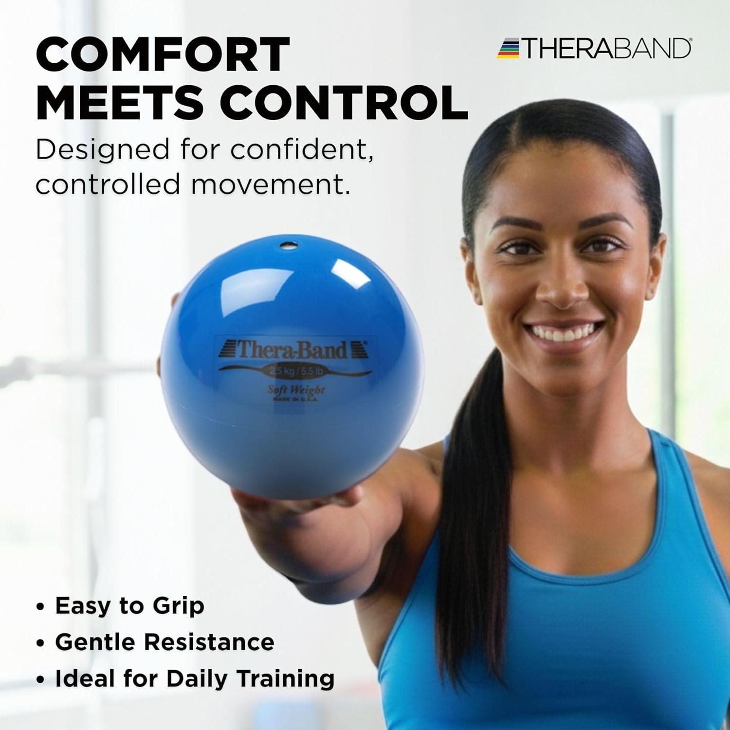 imageTHERABAND Soft Weight 55 Lb 45 BallShaped Isotonic Exercise Balls for Physical Therapy Weighted Ball Set for Pilates Shoulder Strength amp Rehab ColorCoded Portable amp Easy to Grip