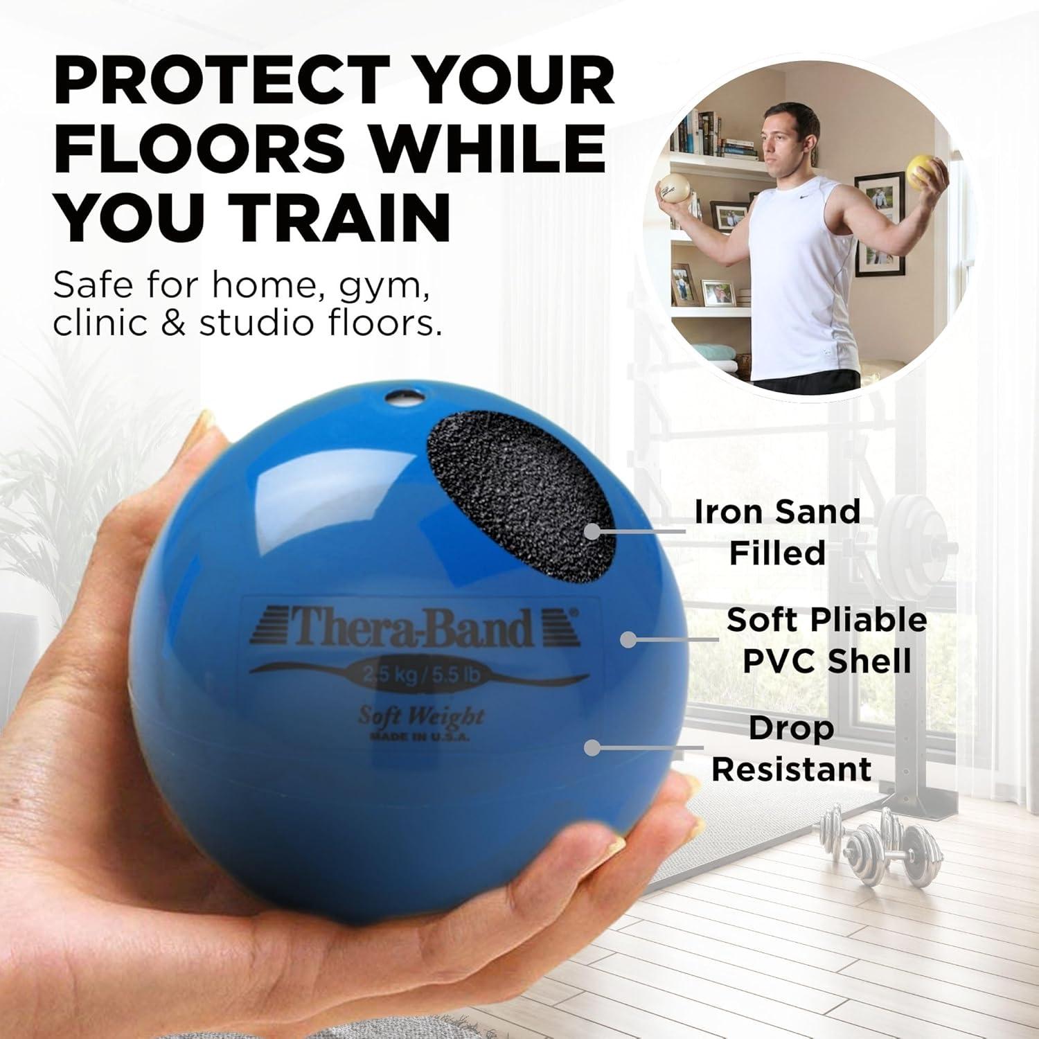 imageTHERABAND Soft Weight 55 Lb 45 BallShaped Isotonic Exercise Balls for Physical Therapy Weighted Ball Set for Pilates Shoulder Strength amp Rehab ColorCoded Portable amp Easy to Grip