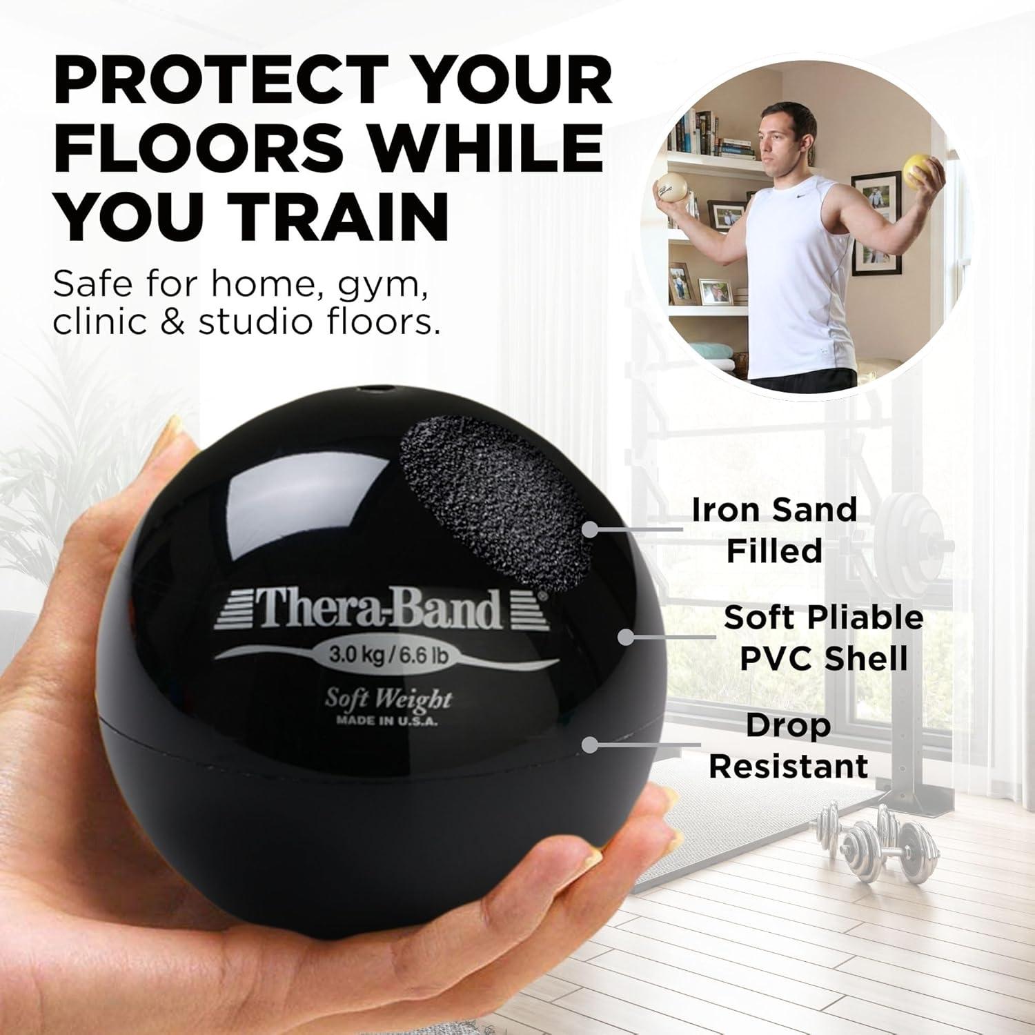 imageTHERABAND Soft Weight 66 Lb 45 BallShaped Isotonic Exercise Balls for Physical Therapy Weighted Ball Set for Pilates Shoulder Strength amp Rehab ColorCoded Portable amp Easy to Grip
