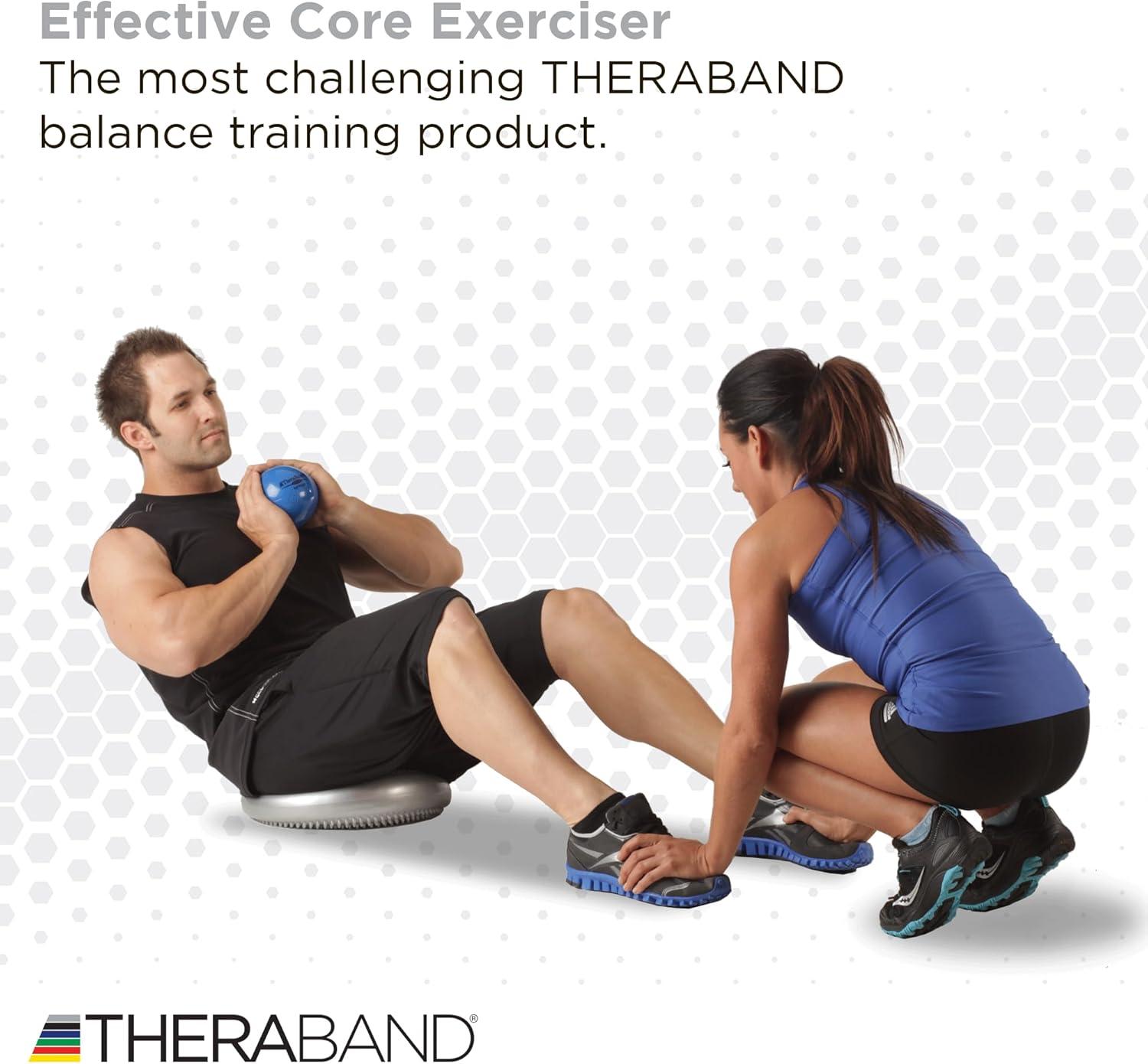 imageTHERABAND Stability Disc 13Inch Silver LatexFree PreInflated Balance Cushion for Core Strength Wobble Seat for Posture amp Active Sitting Wobble Disc for Office Chair or Rehab