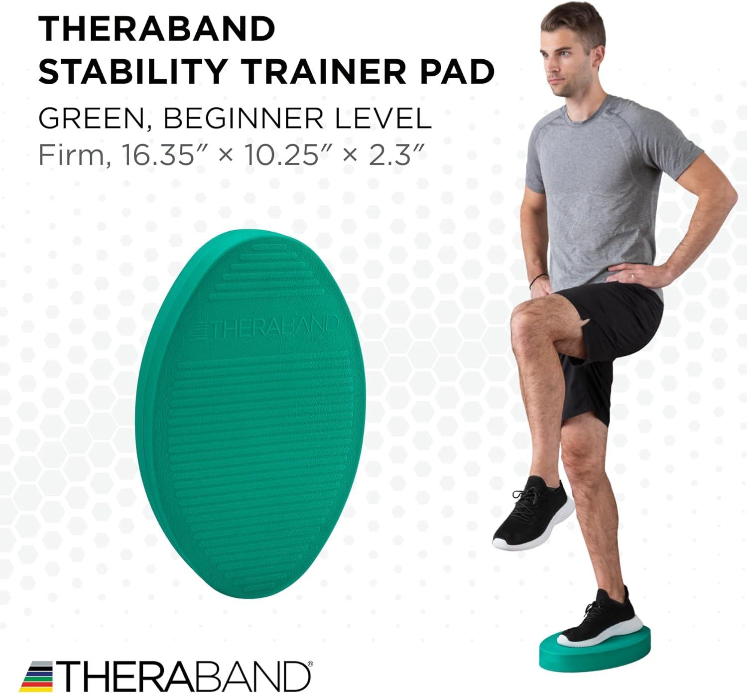 imageTHERABAND Stability Trainer Pad Beginner Level Firm Green Foam Balance Pad for Physical Therapy Exercise Pad for Core Strength Lightweight NonSlip Balance Trainer Portable Foam Pad for Home or Clinic Use