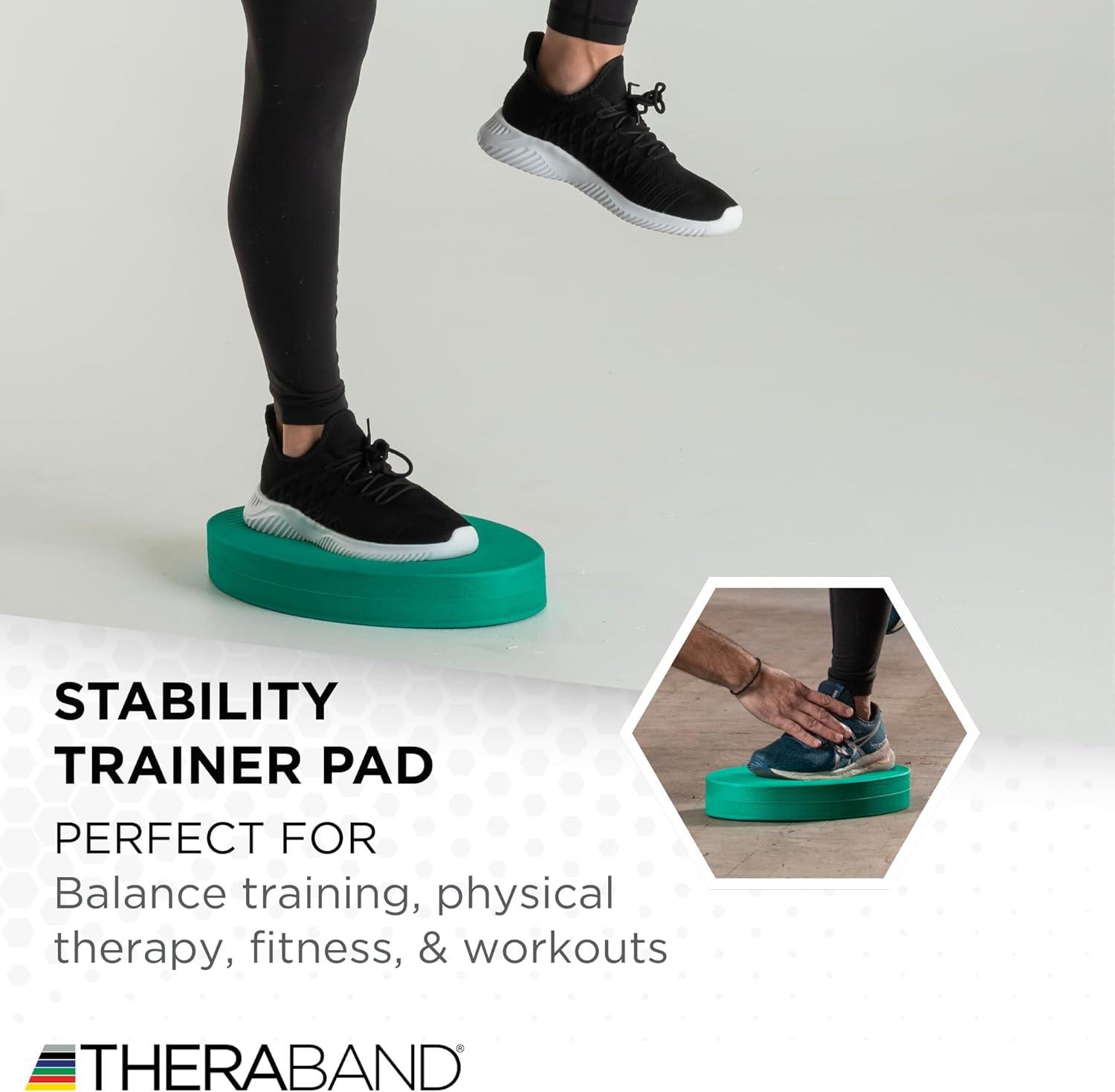imageTHERABAND Stability Trainer Pad Beginner Level Firm Green Foam Balance Pad for Physical Therapy Exercise Pad for Core Strength Lightweight NonSlip Balance Trainer Portable Foam Pad for Home or Clinic Use