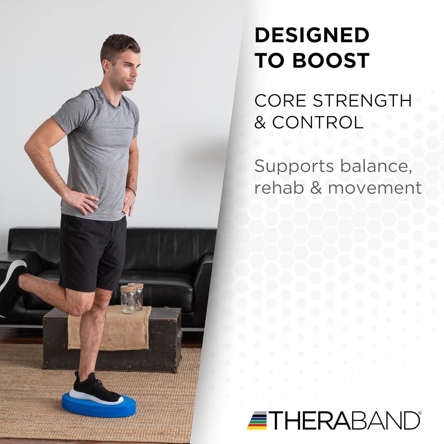 imageTHERABAND Stability Trainer Pad Intermediate Level Soft Blue Foam Balance Pad for Physical Therapy Exercise Pad for Core Strength Lightweight NonSlip Balance Trainer Portable Foam Pad for Home or Clinic Use