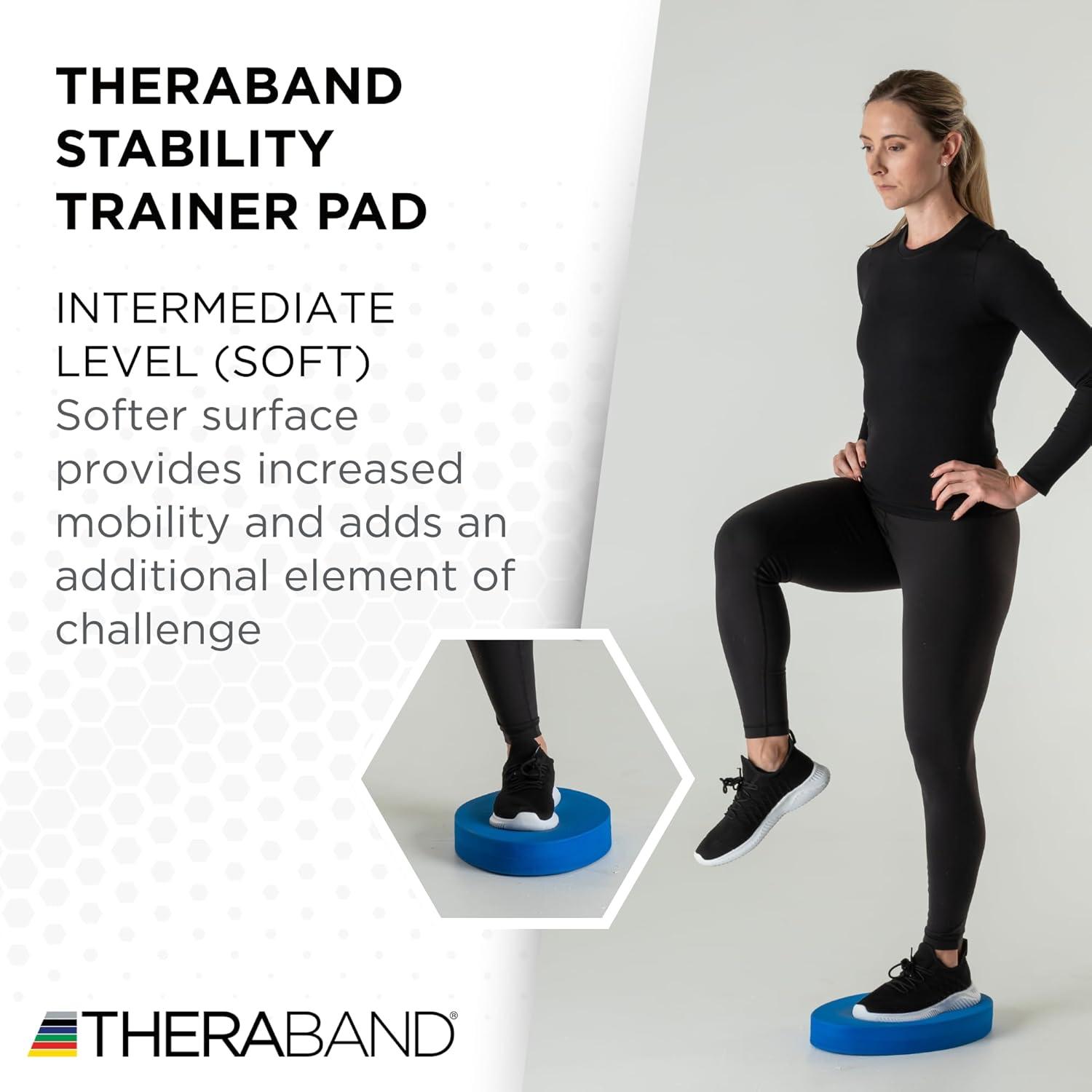 imageTHERABAND Stability Trainer Pad Intermediate Level Soft Blue Foam Balance Pad for Physical Therapy Exercise Pad for Core Strength Lightweight NonSlip Balance Trainer Portable Foam Pad for Home or Clinic Use