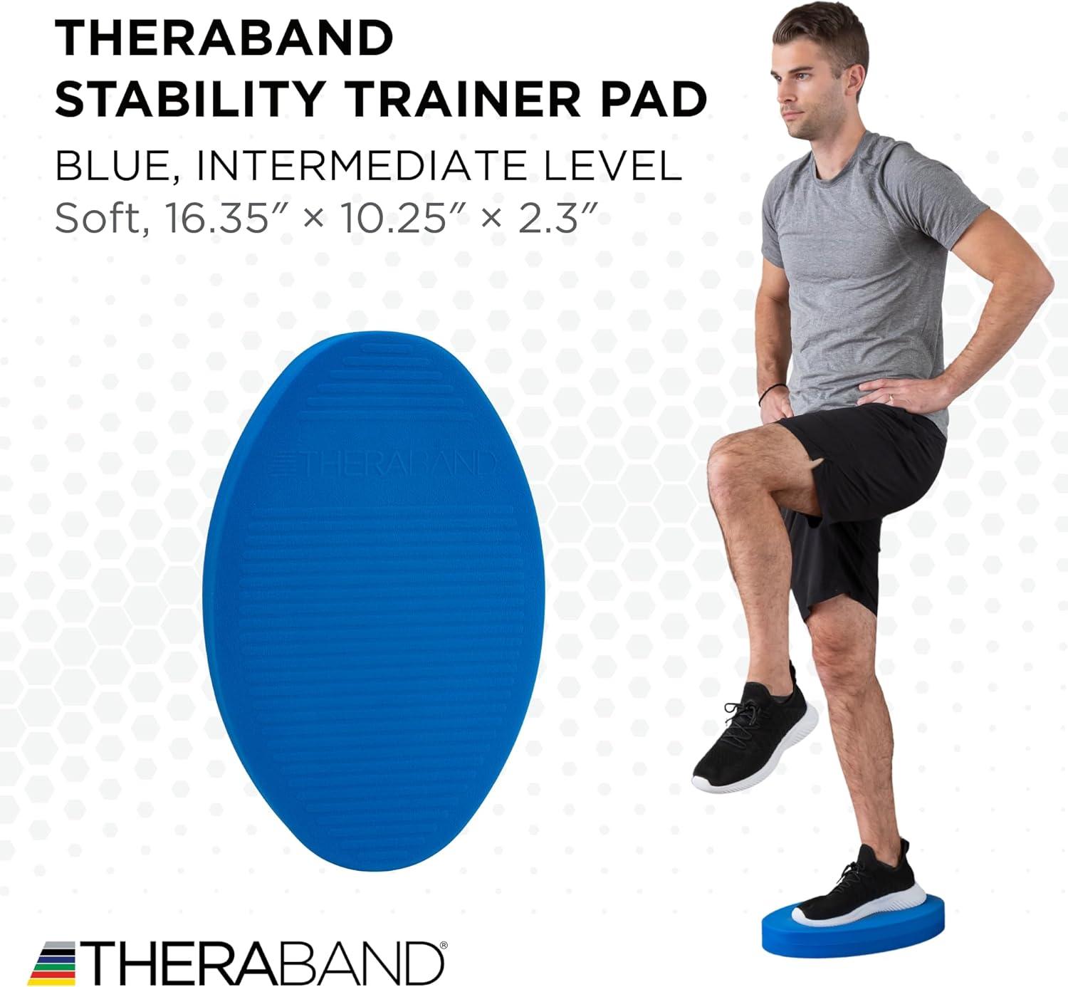 imageTHERABAND Stability Trainer Pad Intermediate Level Soft Blue Foam Balance Pad for Physical Therapy Exercise Pad for Core Strength Lightweight NonSlip Balance Trainer Portable Foam Pad for Home or Clinic Use