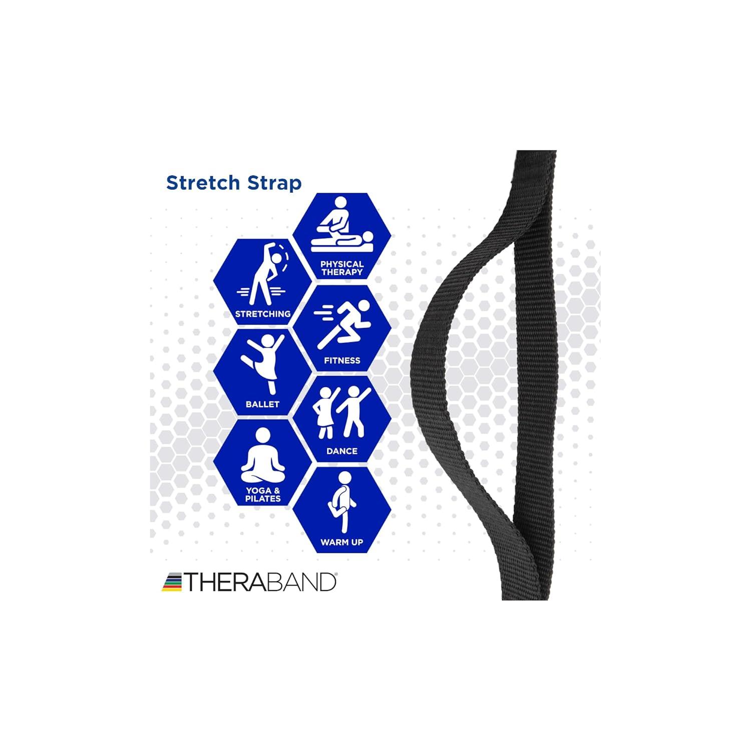imageTHERABAND Stretch Strap with Loops to Increase Flexibility Dynamic Stretching Tool for Athletes Including Dancers Cheerleaders Gymnasts Runners Pilates and Yoga Elastic Stretch Out Band