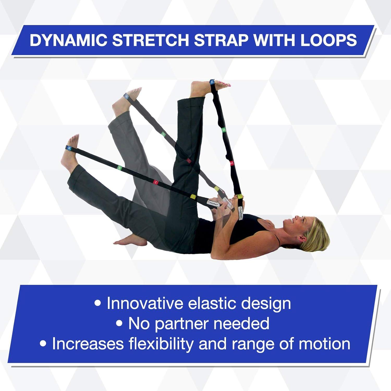 imageTHERABAND Stretch Strap with Loops to Increase Flexibility Dynamic Stretching Tool for Athletes Including Dancers Cheerleaders Gymnasts Runners Pilates and Yoga Elastic Stretch Out Band