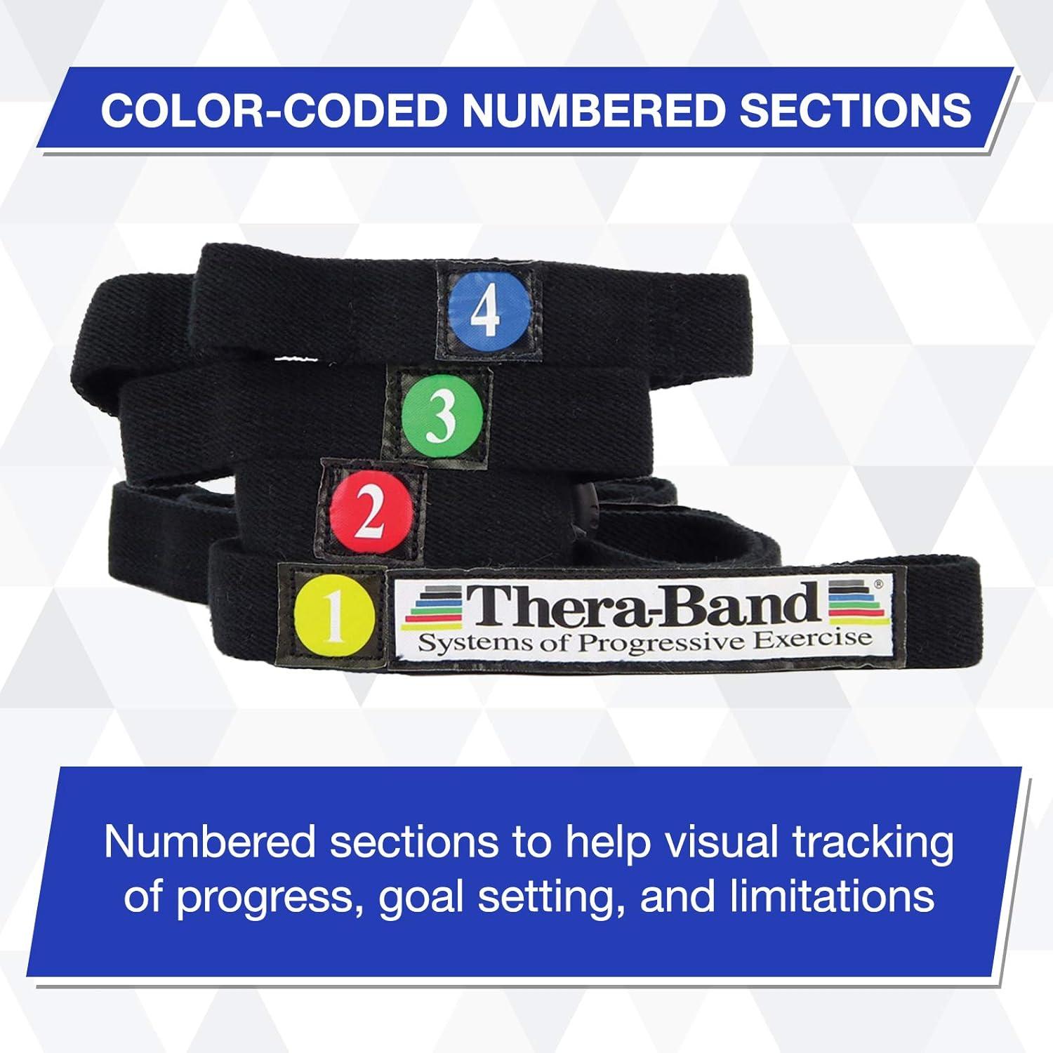 imageTHERABAND Stretch Strap with Loops to Increase Flexibility Dynamic Stretching Tool for Athletes Including Dancers Cheerleaders Gymnasts Runners Pilates and Yoga Elastic Stretch Out Band