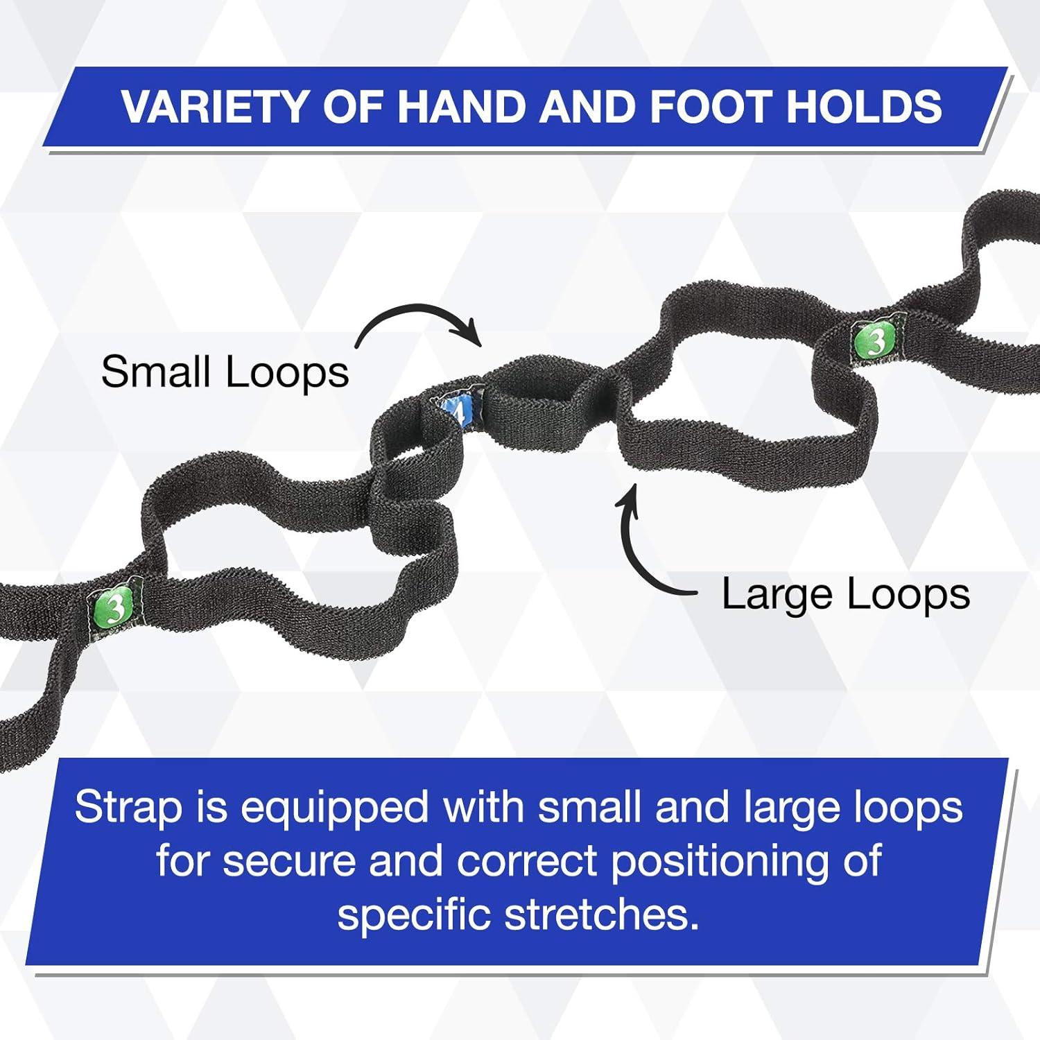 imageTHERABAND Stretch Strap with Loops to Increase Flexibility Dynamic Stretching Tool for Athletes Including Dancers Cheerleaders Gymnasts Runners Pilates and Yoga Elastic Stretch Out Band