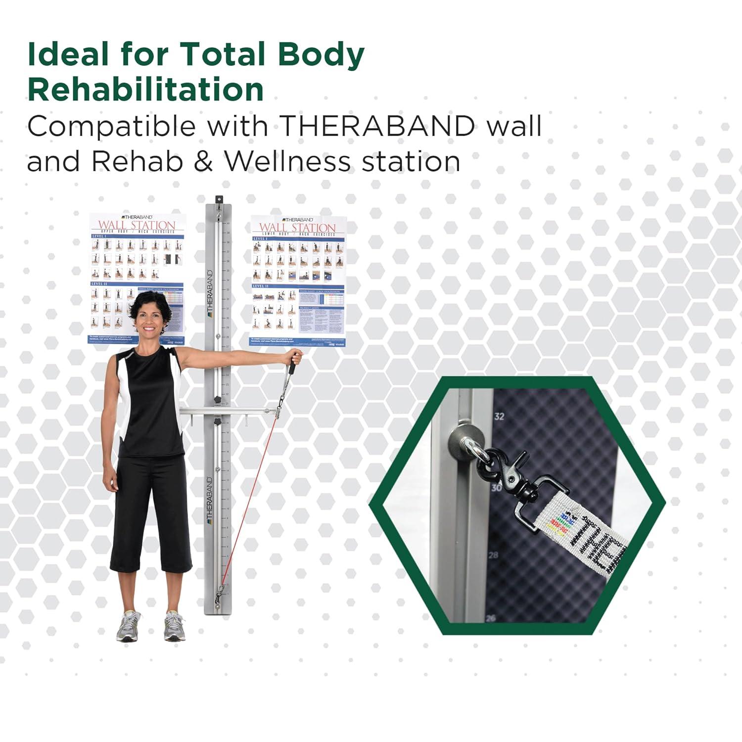 imageTHERABAND Wellness Station Professional Latex Resistance Tubing With Connectors for Physical Therapy Exercise Station for Rehab Lower Pilates Set of 2 24 Inch Green Heavy Level 4