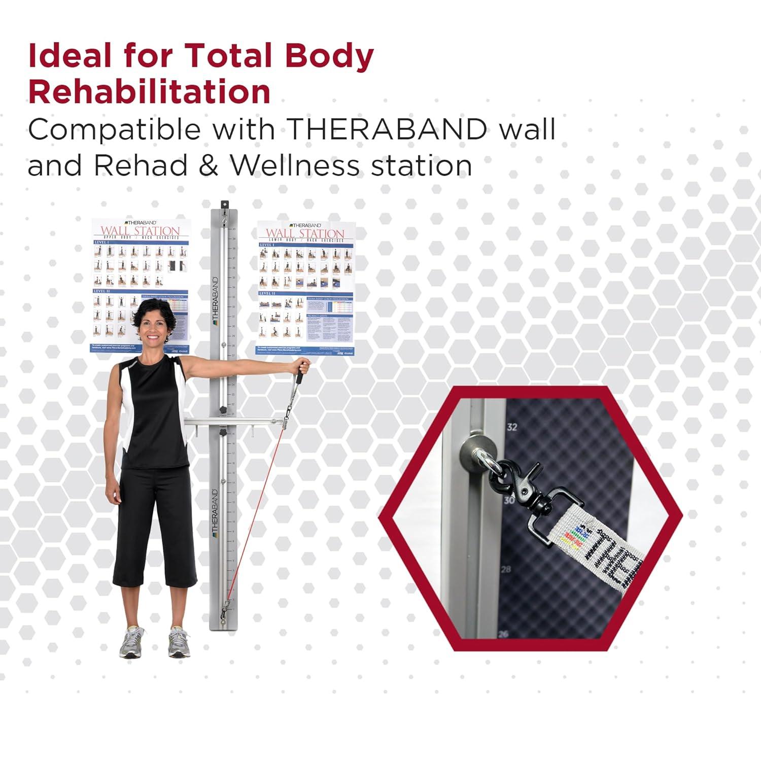 imageTHERABAND Wellness Station Professional Latex Resistance Tubing With Connectors for Physical Therapy Exercise Station for Rehab Lower Pilates Set of 2 18 Inch Red Medium Beginner Level 3