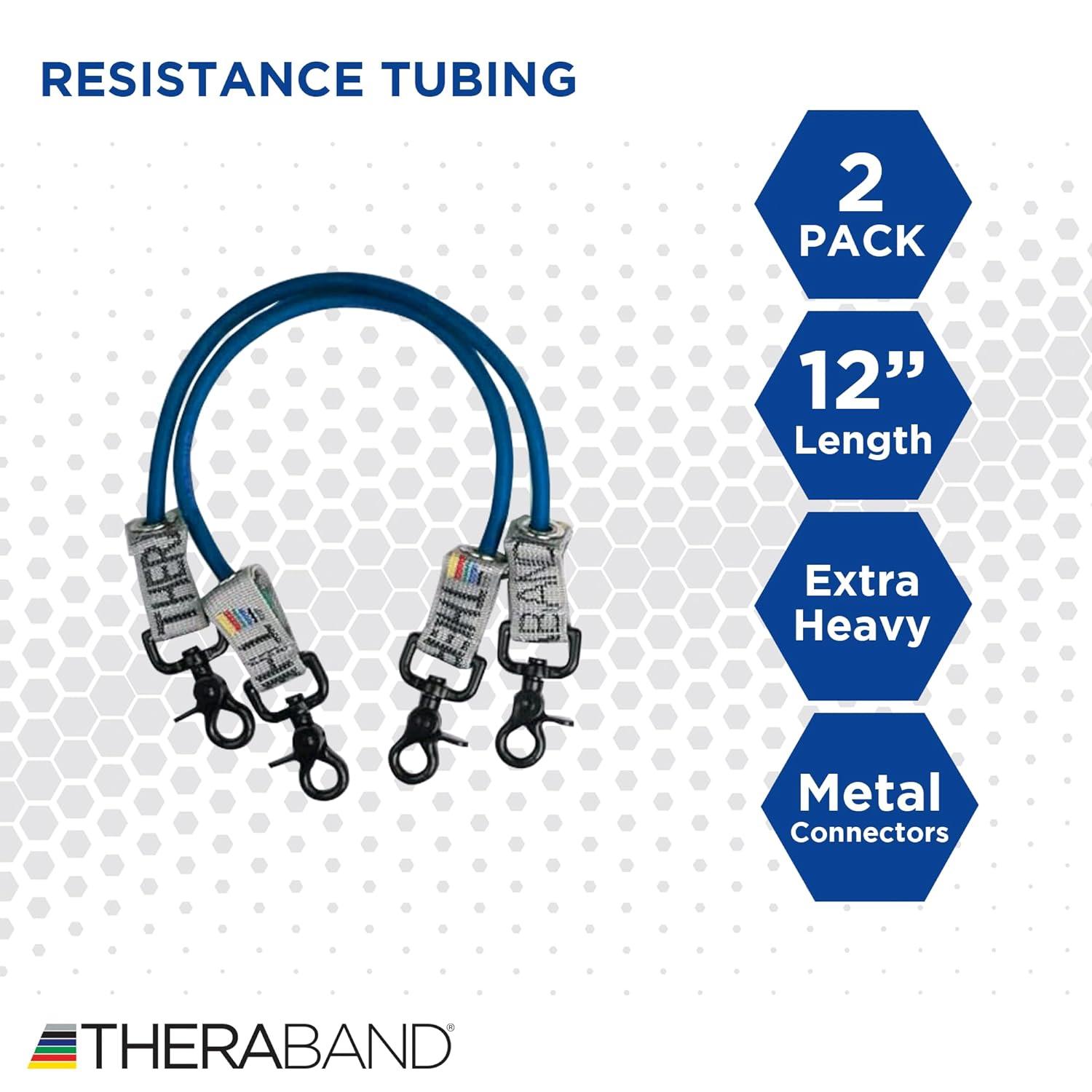 imageTHERABAND Wellness Station Professional Latex Resistance Tubing With Connectors for Physical Therapy Exercise Station for Rehab Pilates Set of 2 12 Inch Blue Extra Heavy Intermediate Level 2Blue Extra Heavy