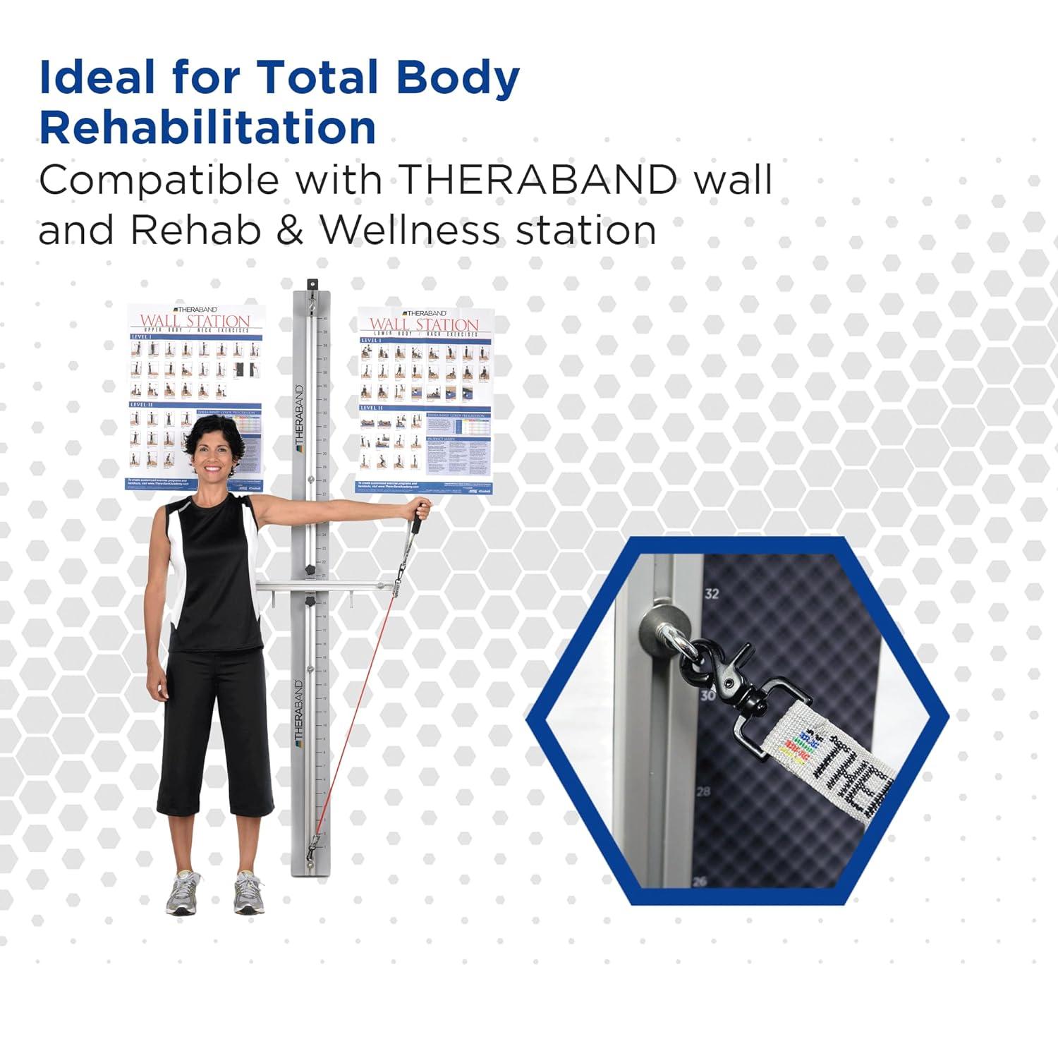 imageTHERABAND Wellness Station Professional Latex Resistance Tubing With Connectors for Physical Therapy Exercise Station for Rehab Pilates Set of 2 12 Inch Blue Extra Heavy Intermediate Level 2Blue Extra Heavy