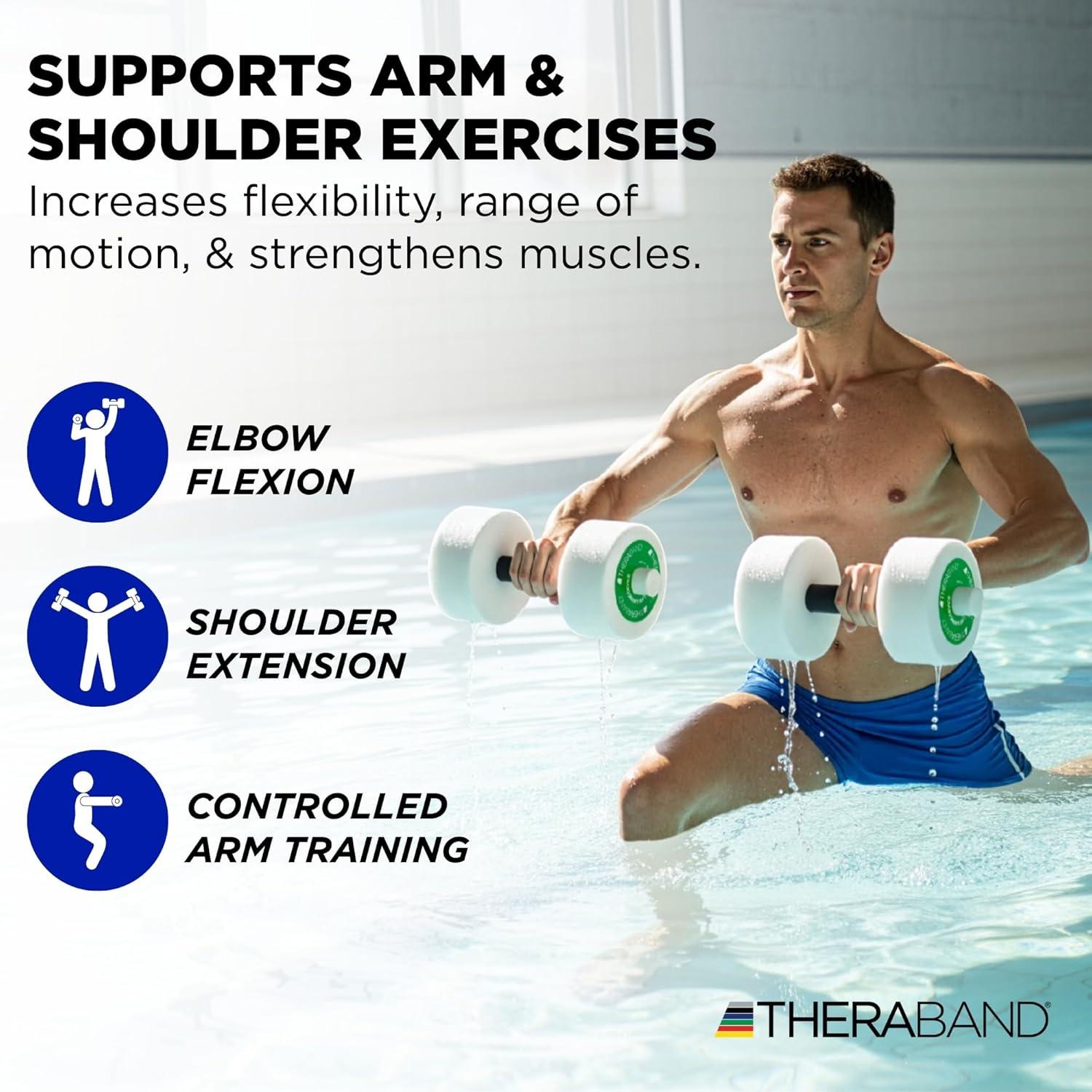 imageTheraBand Aquatic Exercise DumbellsHand Bars One Pair Medium Disc Size 12 x 25