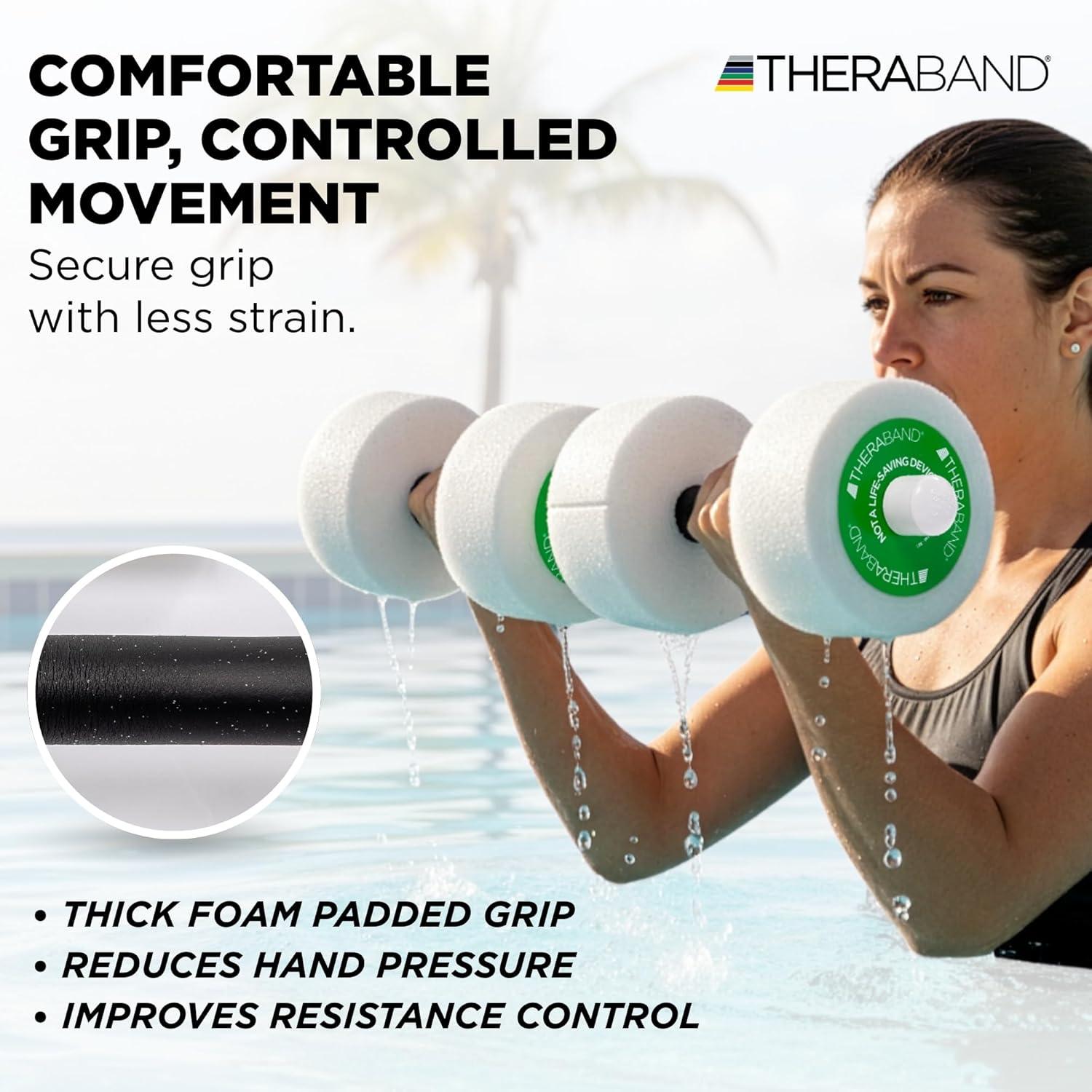 imageTheraBand Aquatic Exercise DumbellsHand Bars One Pair Medium Disc Size 12 x 25