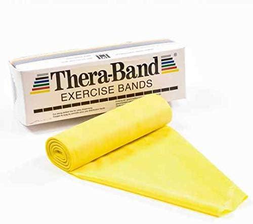 imageTheraBand Exercise Resistance Band Set for Sport Training and Fitness Home Gym Equipment Heavy Intermediate Level 1Yellow
