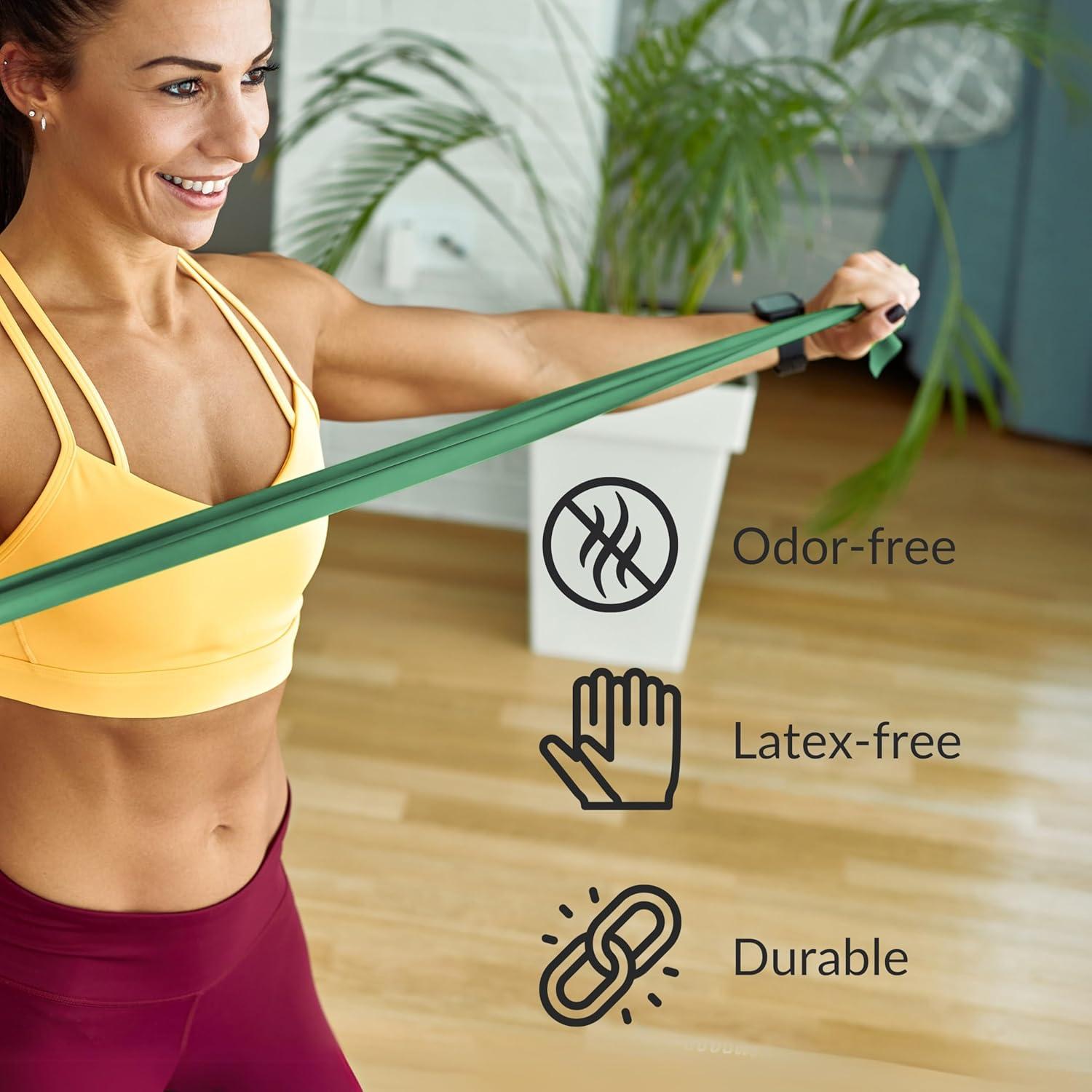 imageTheraBand LatexFree Resistance Band for Pilates Home Gym Rehab Professional Physical Therapy amp Fitness Equipment Resistance Training 229 Metre Blue Extra HeavyBlue Extra Heavy