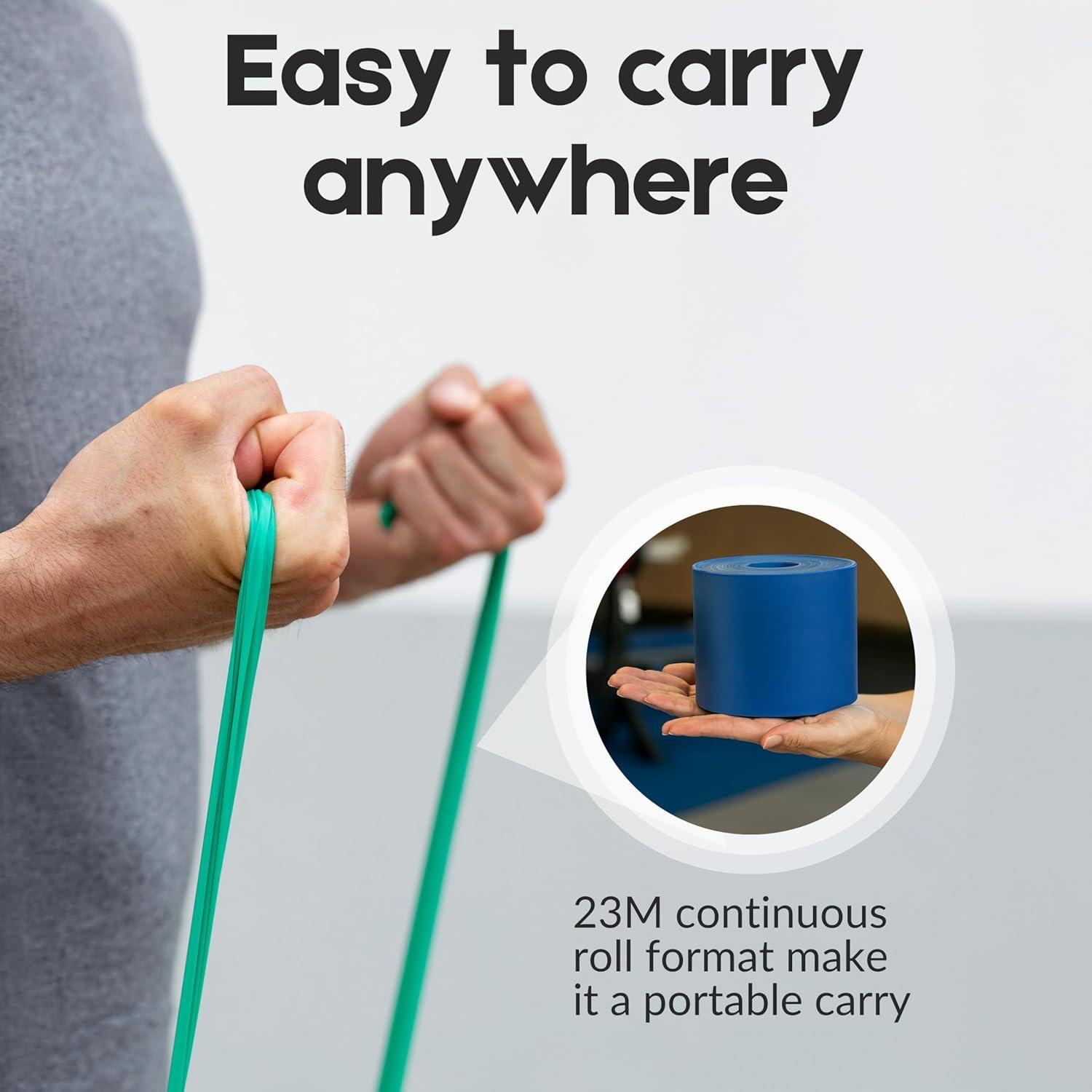 imageTheraBand LatexFree Resistance Band for Pilates Home Gym Rehab Professional Physical Therapy amp Fitness Equipment Resistance Training 229 Metre Blue Extra HeavyBlue Extra Heavy