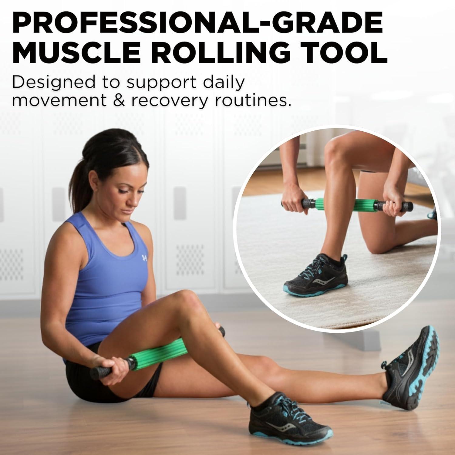 imageTheraband 13076 Muscle Roller Stick for SelfMyofascial Release Deep Tissue Massage Rolling Pin Trigger Point Release and Muscle Soreness Old Version One Size