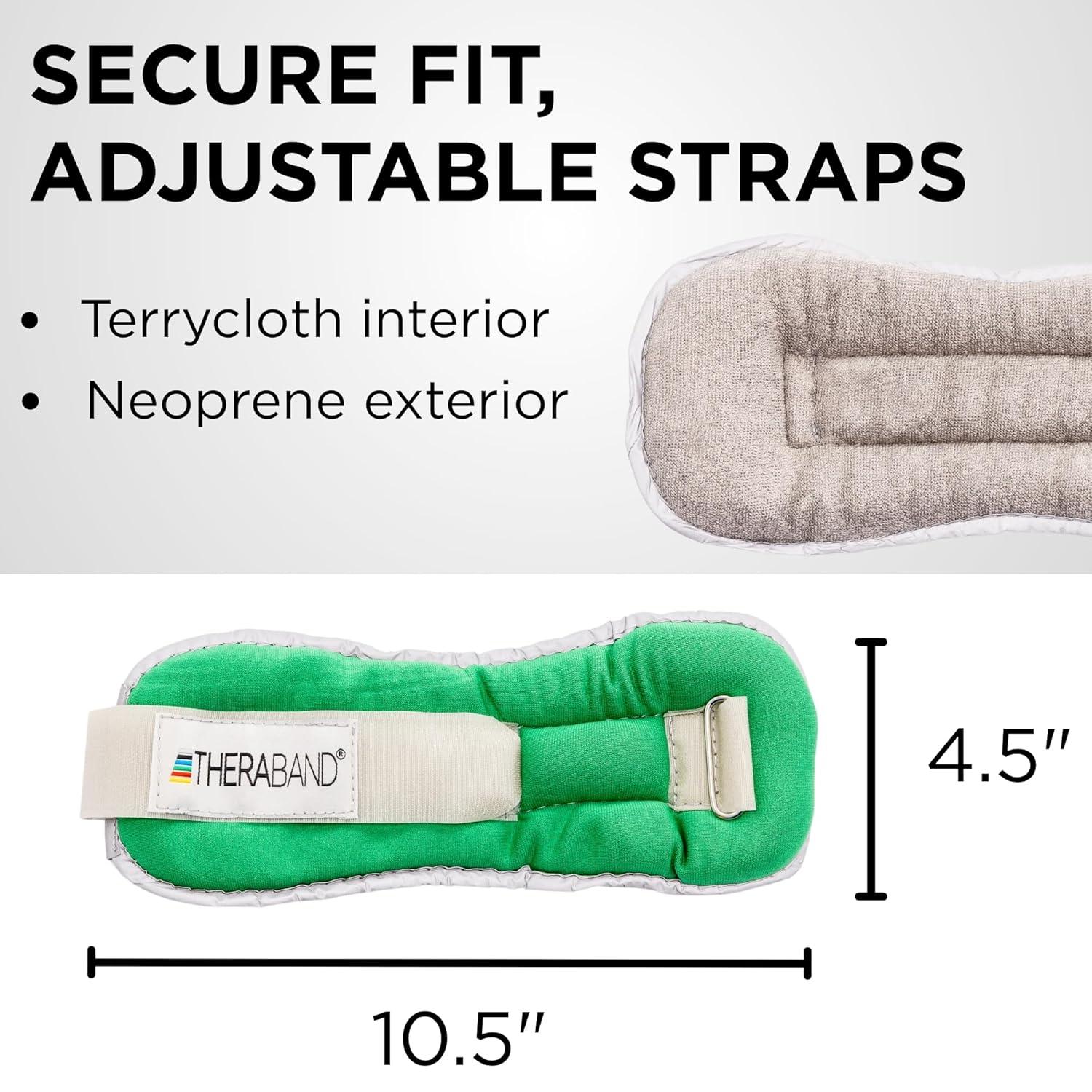 imageTheraband 25871 Comfort Fit Ankle amp Wrist Cuff Wrap Weight Set 15lbs Green