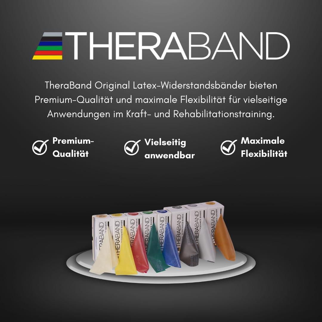 imageTheraband Original Fitness Band Latex Resistance Bands Storage Roll 55 Metres 100 Natural Latex Ideal for Rehabilitation Muscle Conditioning Full Body Workout 8 Resistance Strengthsred