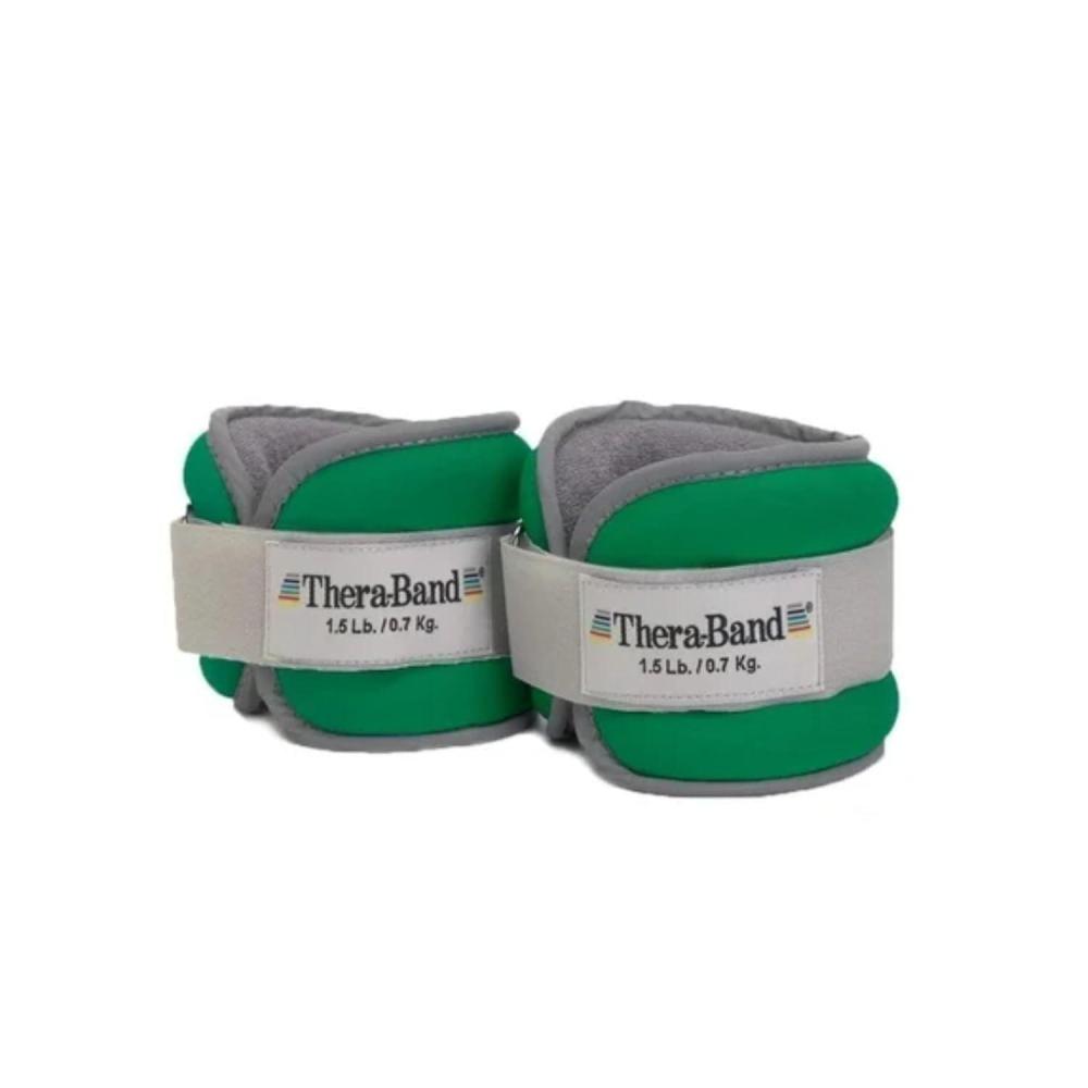 imageTHERABAND Ankle Weights Comfort Fit Wrist amp Ankle Cuff Weight Set Adjustable Walking Weights for Cardio Home Workout Ankle Strengthening amp Physical Therapy Green 15 lb Each Set of 2 3 Pounds