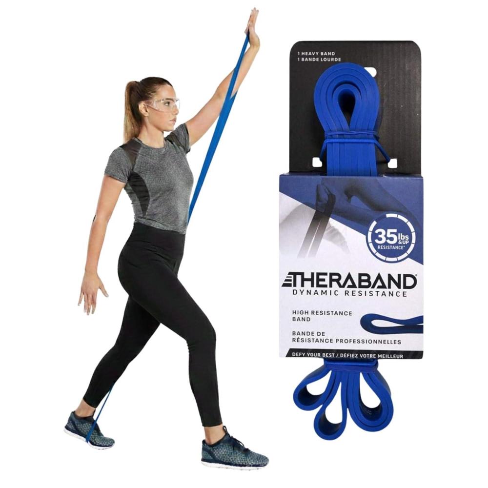 imageTHERABAND High Resistance Band Heavy Elastic Super Band for Full Body Workouts Physical Therapy Strength Training Durable 41 Loop Exercise Band 35 lbs Resistance