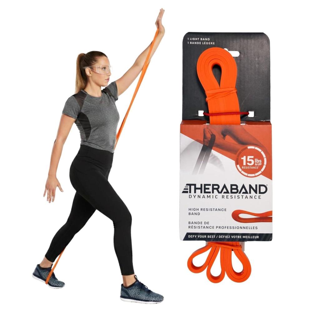 imageTHERABAND High Resistance Band Light Elastic Super Band for Full Body Workouts Physical Therapy Strength Training Durable 41 Loop Exercise Band 15 lb Resistance